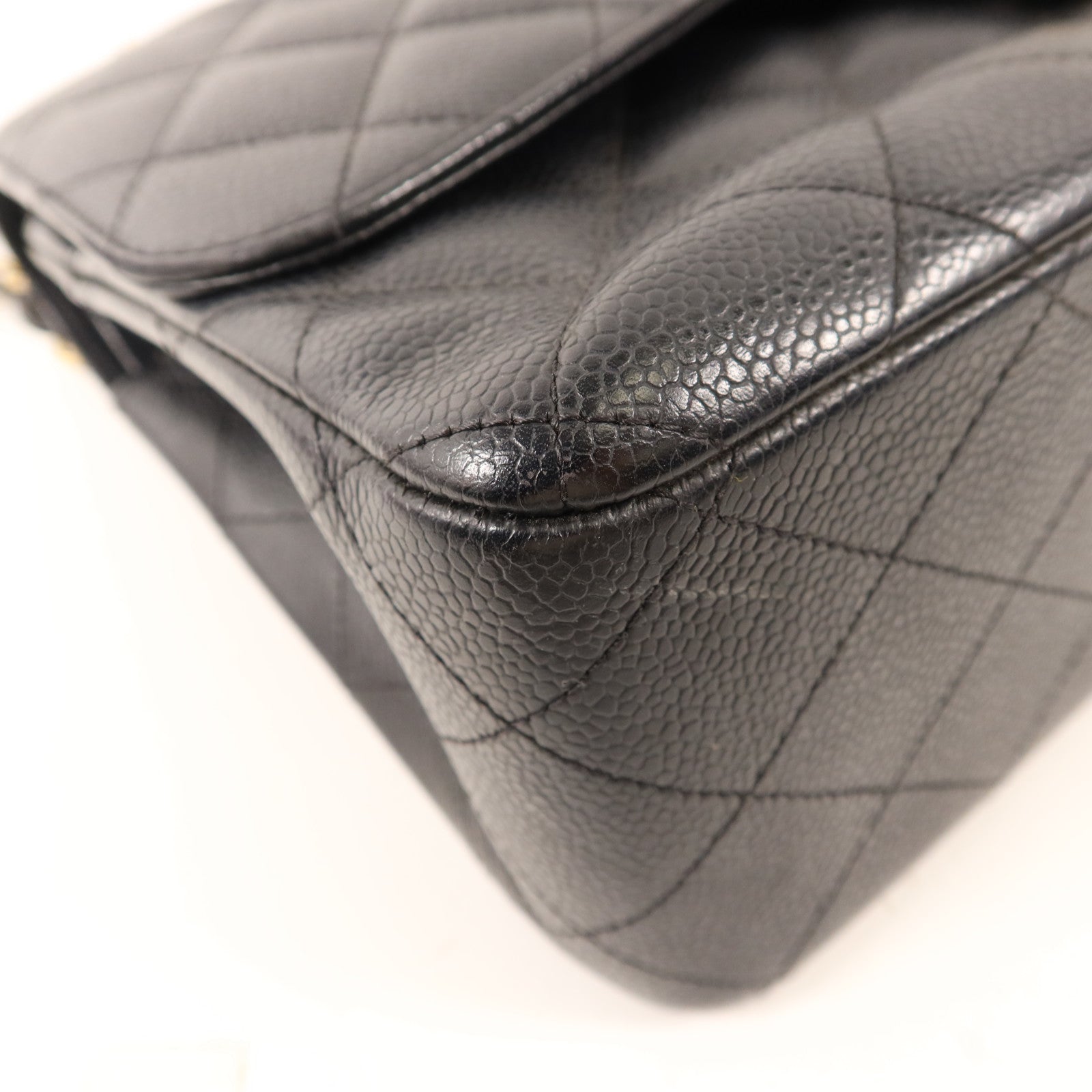 CHANEL 牛皮皮革Large Classic金扣鏈帶肩背袋