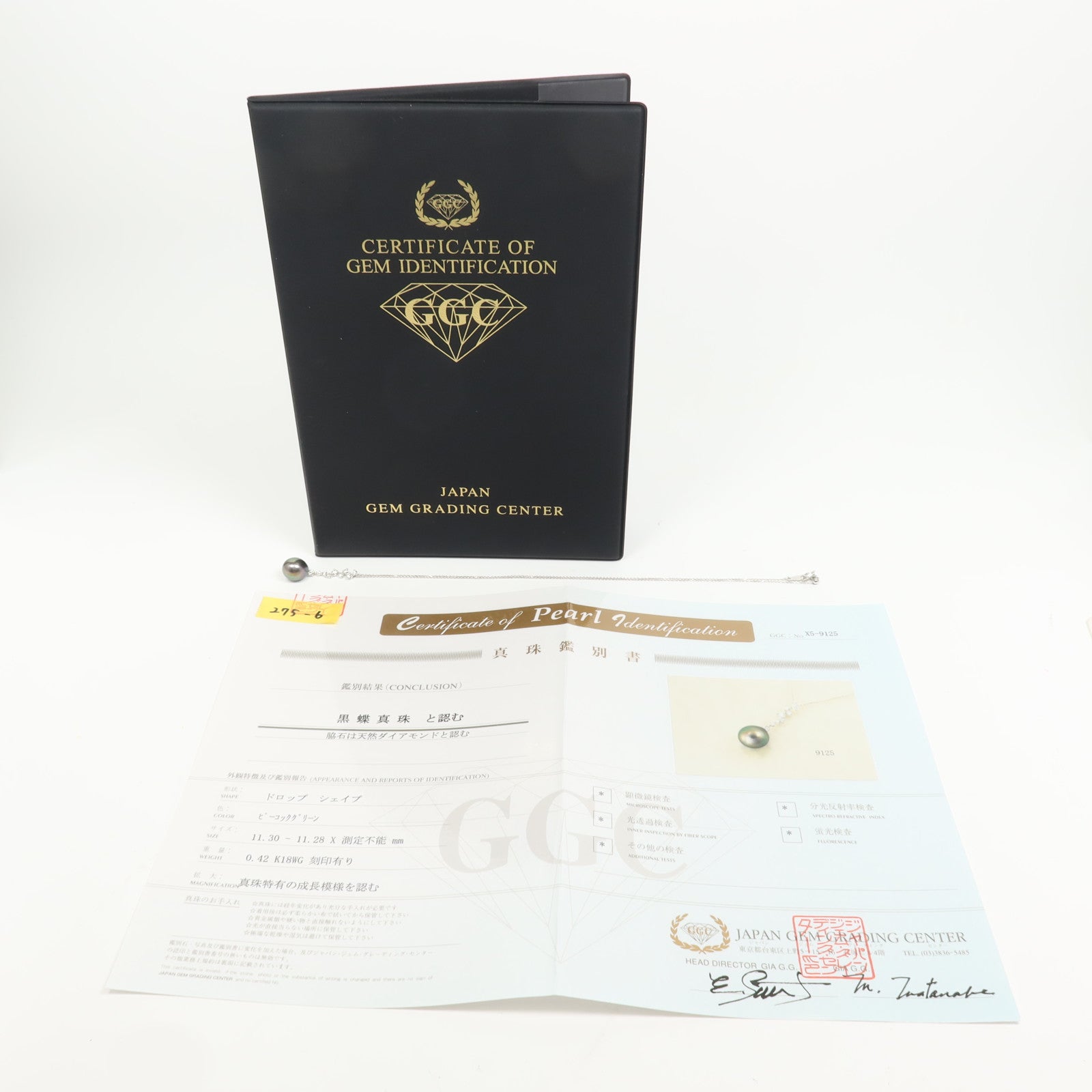 JEWELRY 18K白金Diamond Black Pearl Necklace珍珠/鑽石項鍊