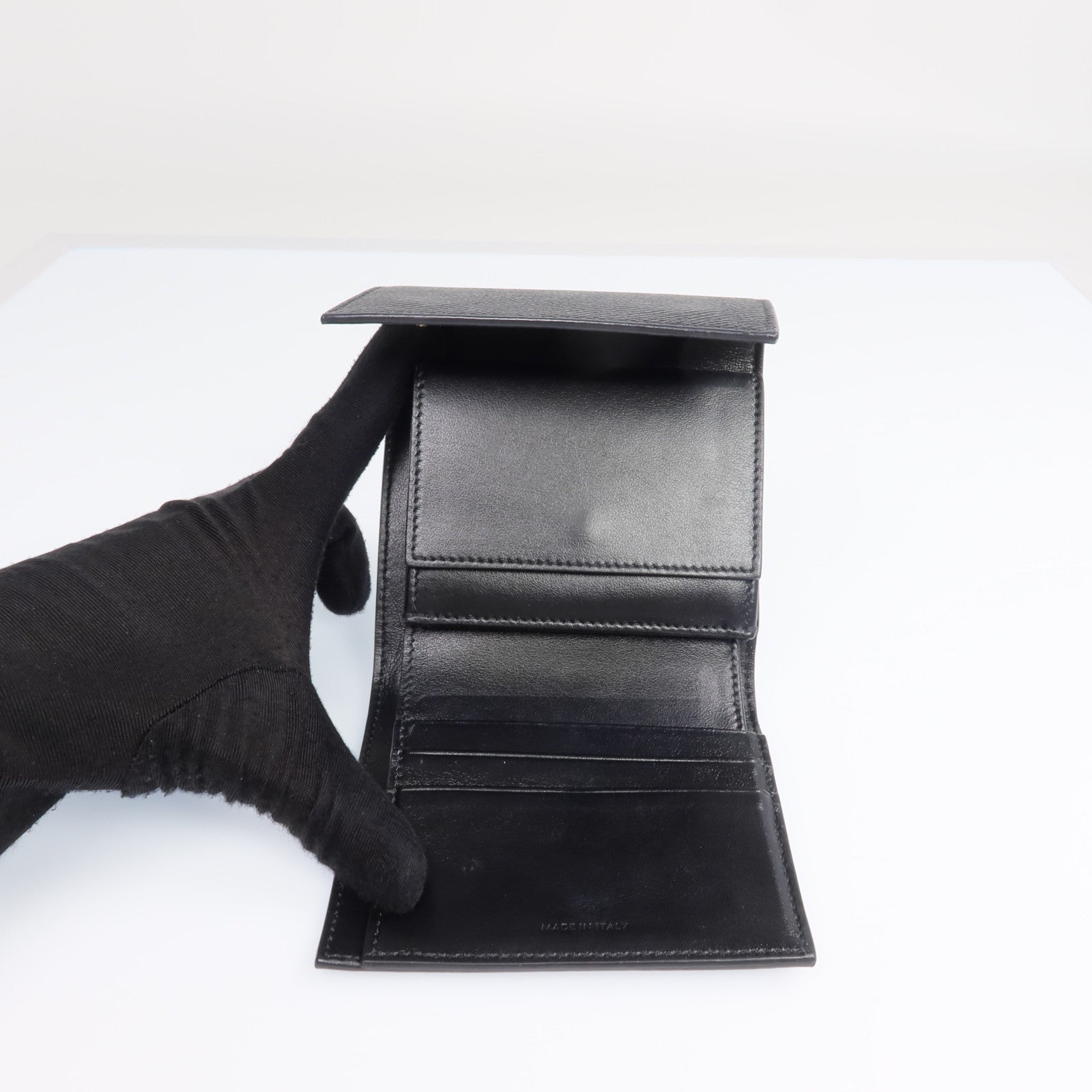 CELINE 牛皮皮革Small Trifold Wallet金扣錢包