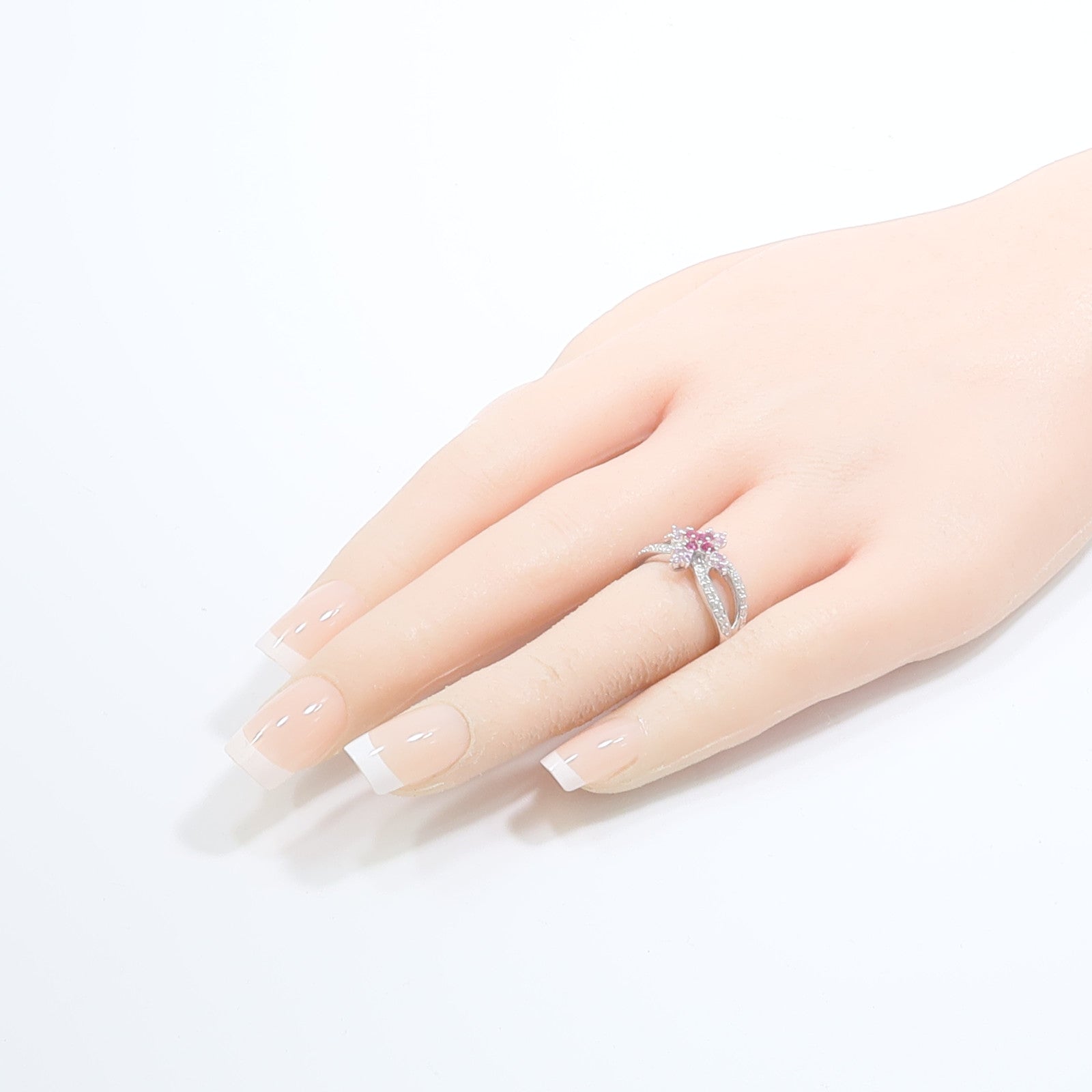 JEWELRY 18K白金Sapphire Ruby Diamond Ring粉紅藍寶石/紅寶石/鑽石戒指