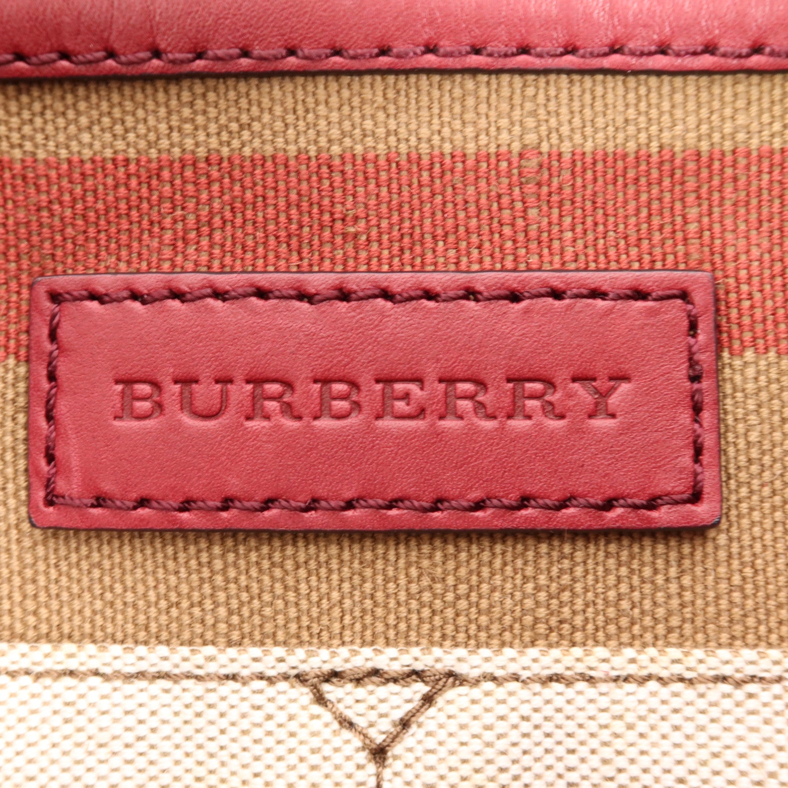 BURBERRY 帆布/牛皮皮革Shoulder Bag金扣手挽肩背兩用袋