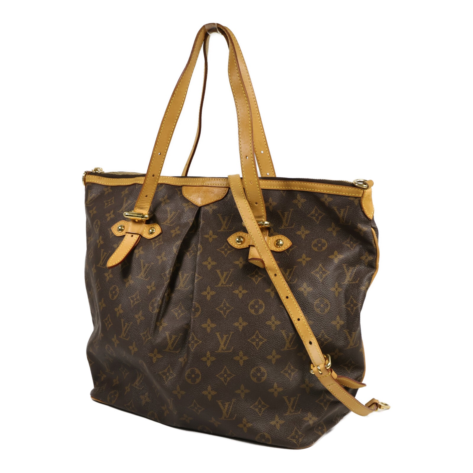 LOUIS VUITTON Monogram Palermo GM手挽肩背兩用袋棕色