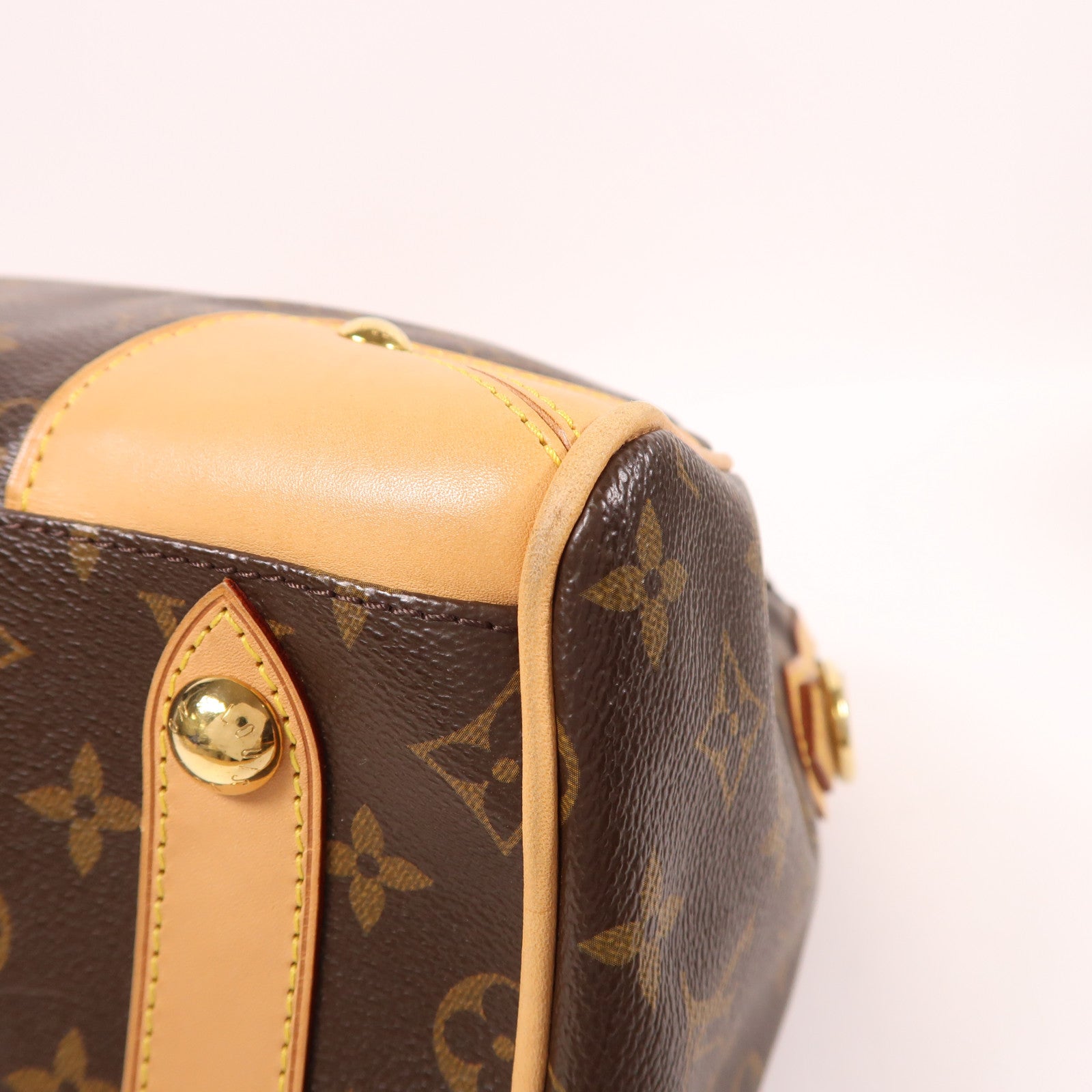 LOUIS VUITTON Monogram Retiro PM金扣手挽肩背兩用袋棕色