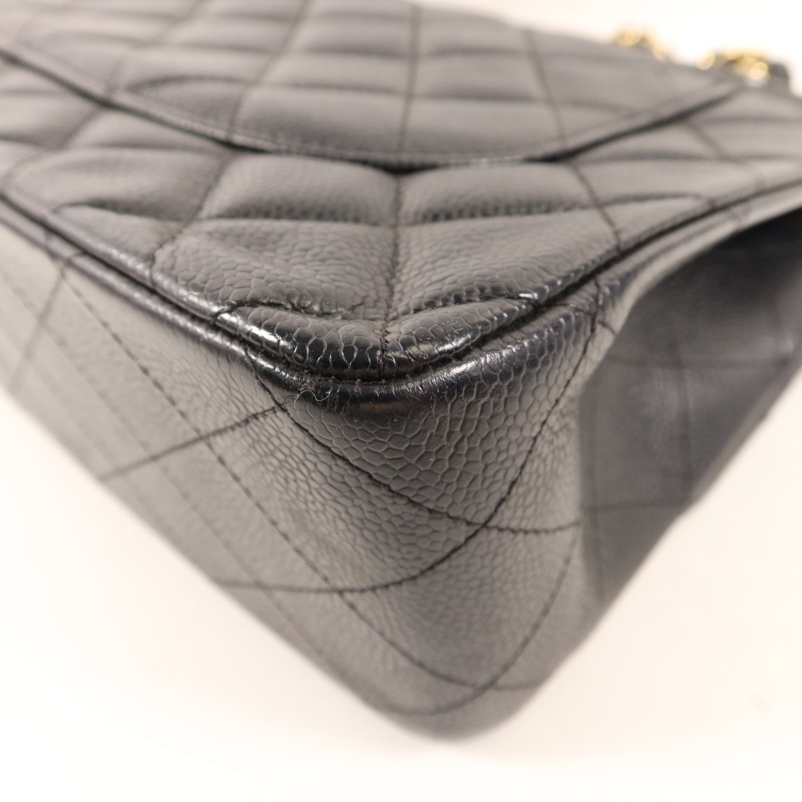 CHANEL 牛皮皮革Large Classic金扣鏈帶肩背袋