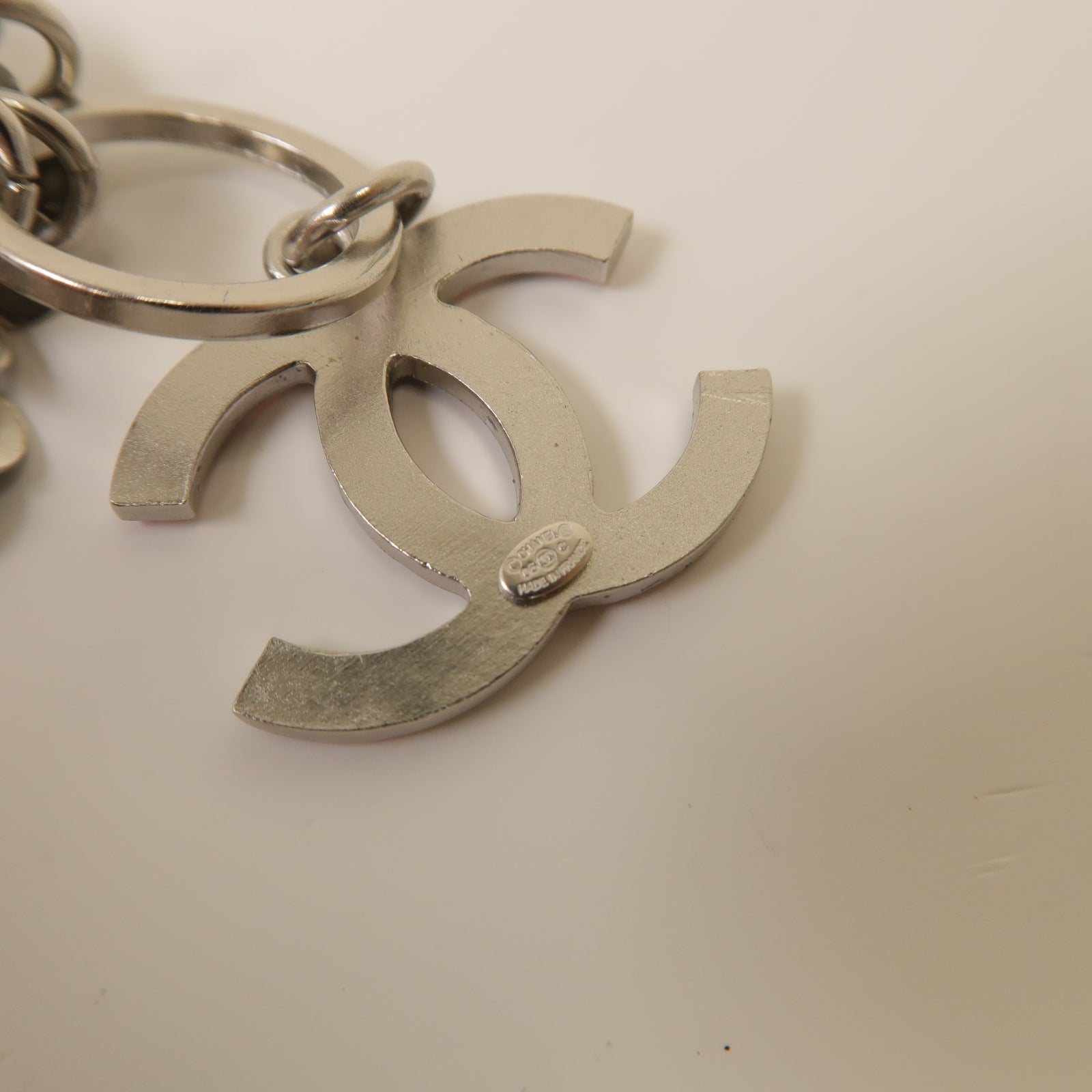 CHANEL 金屬/PVC Chain Belt腰帶粉紅色/銀色