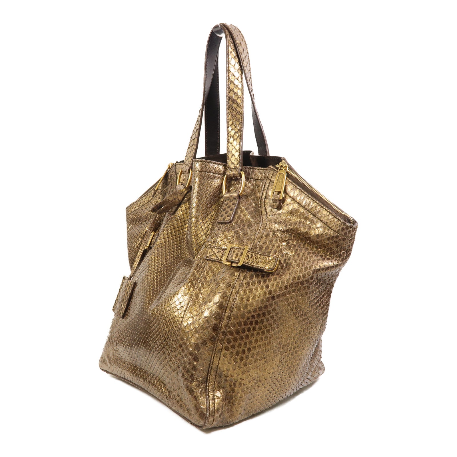 SAINT LAURENT 蛇皮皮革Shoulder Bag金扣肩背袋