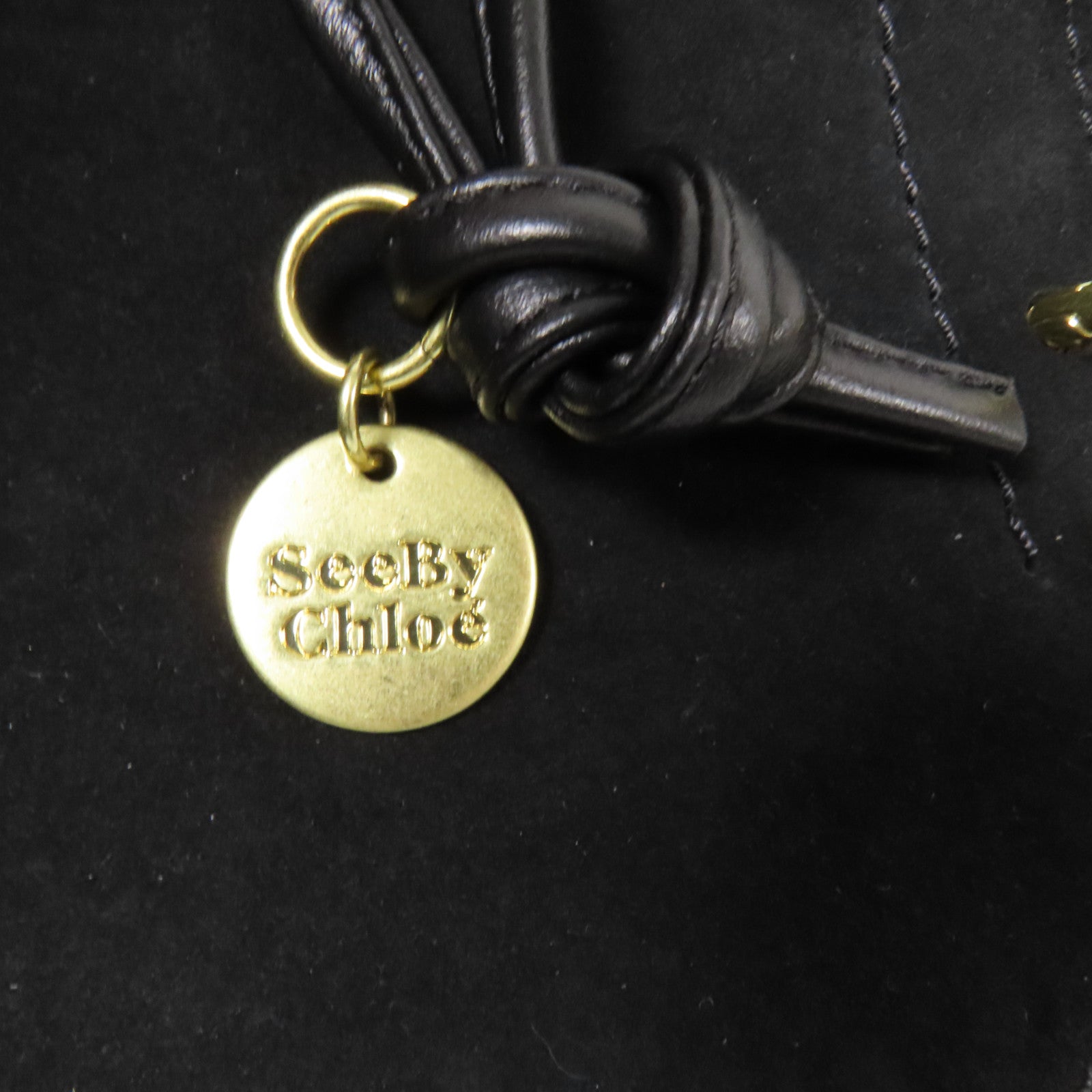 SEE BY CHLOE 牛皮皮革/麂皮皮革Shoulder Bag金扣肩背袋