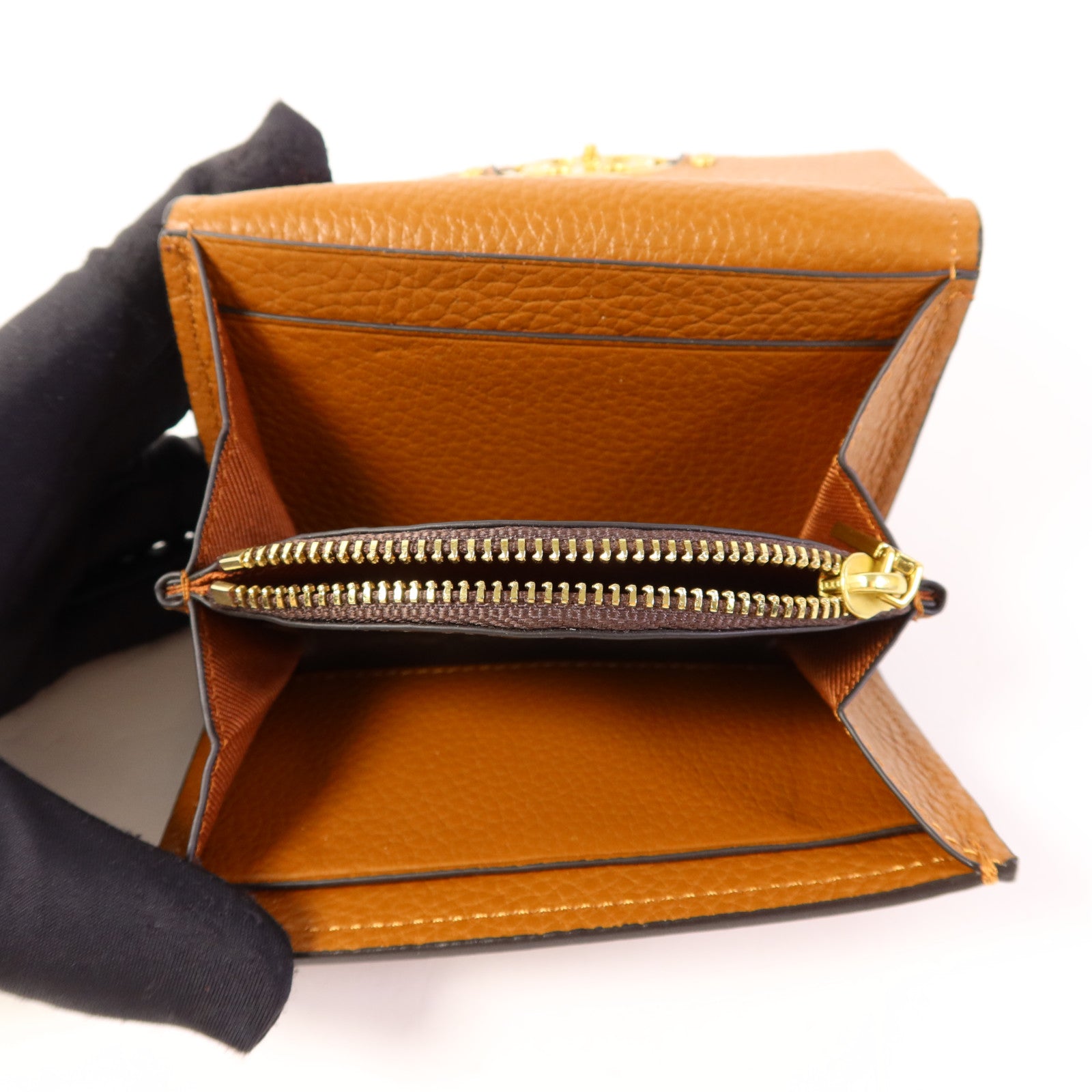 Tory Burch 牛皮皮革Bifold Wallet金扣錢包