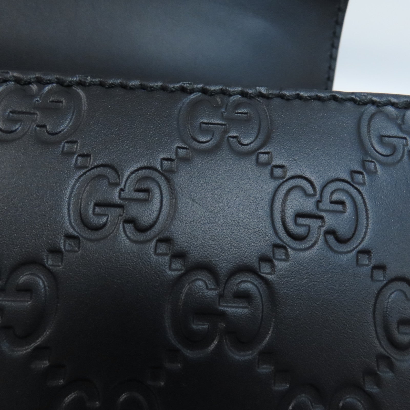 GUCCI 牛皮皮革Shoulder Bag金扣鏈帶肩背袋黑色