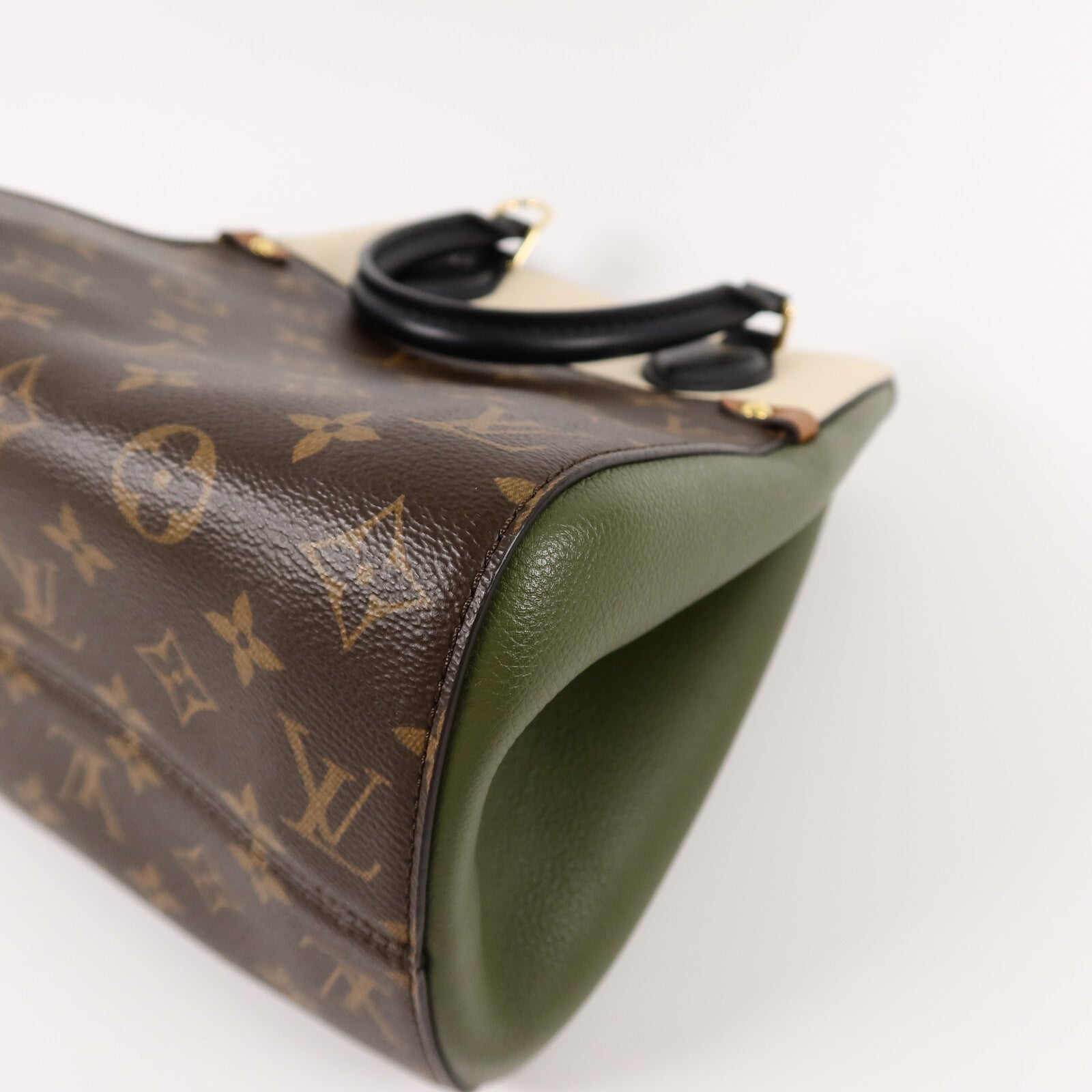LOUIS VUITTON Monogram/牛皮皮革Fold Tote PM手挽肩背兩用袋