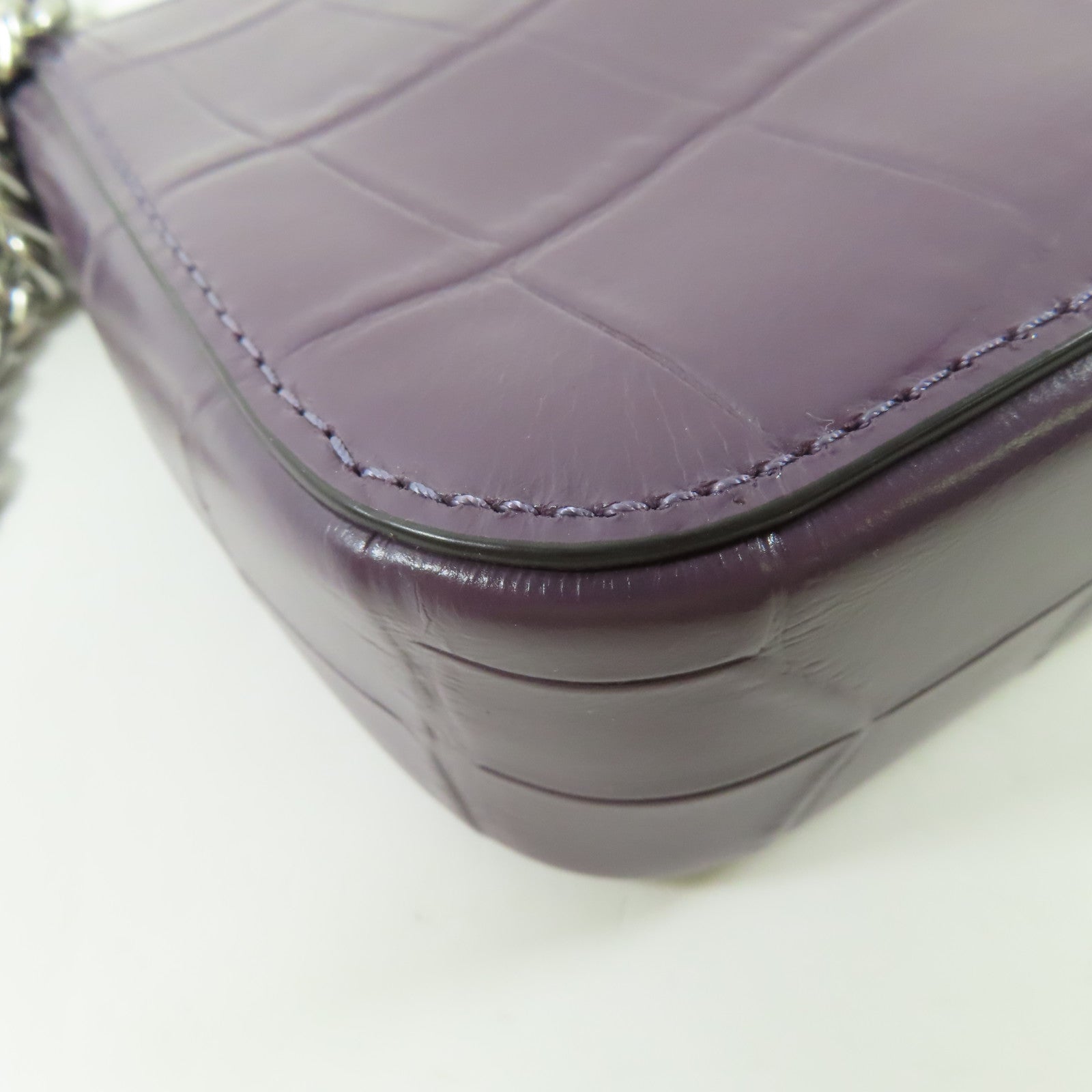 COACH 牛皮皮革Nolita 19銀扣鏈帶手挽袋