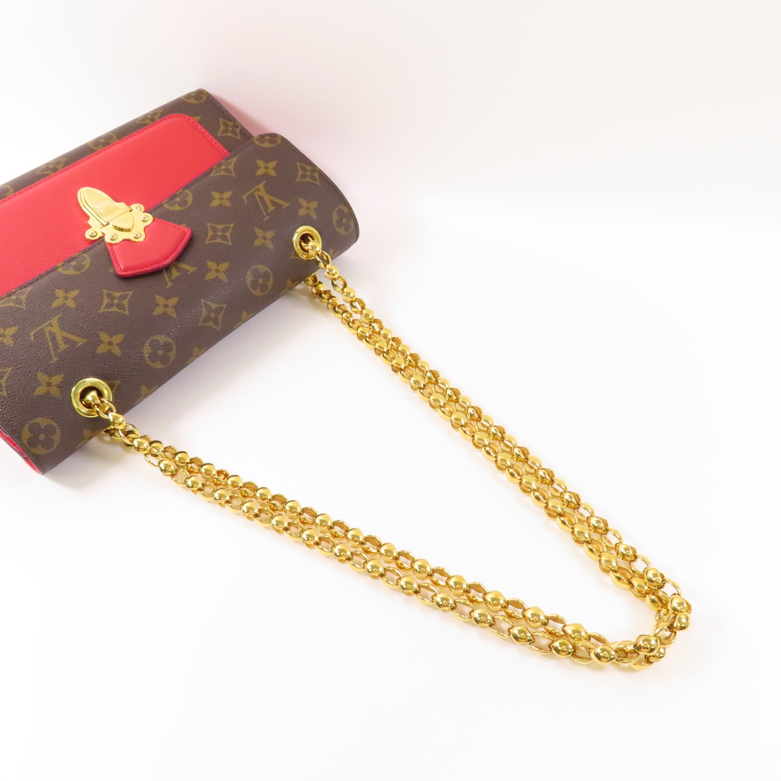 LOUIS VUITTON Monogram Victoire金扣鏈帶肩背袋