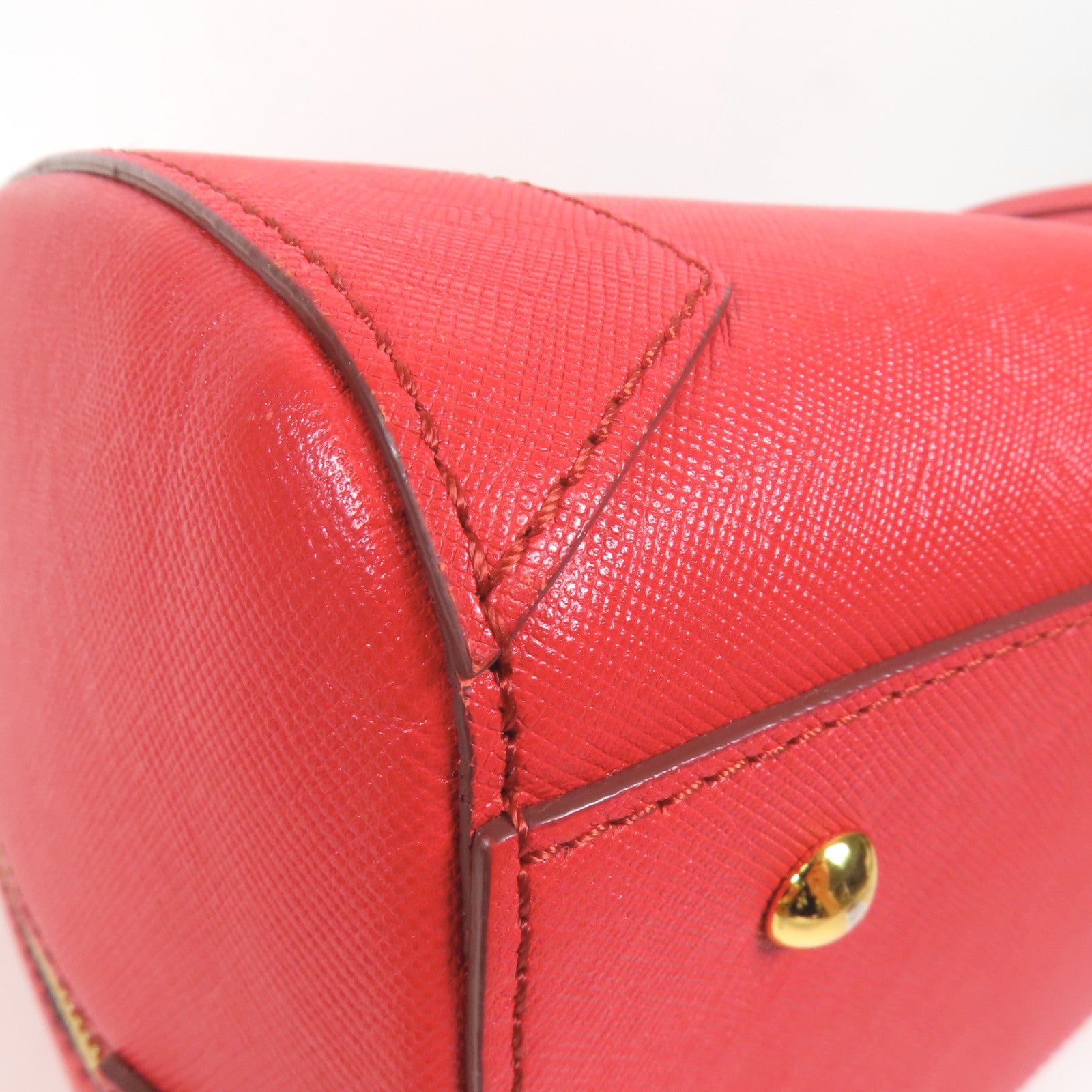 MCM 牛皮皮革Boston Bag金扣手挽袋