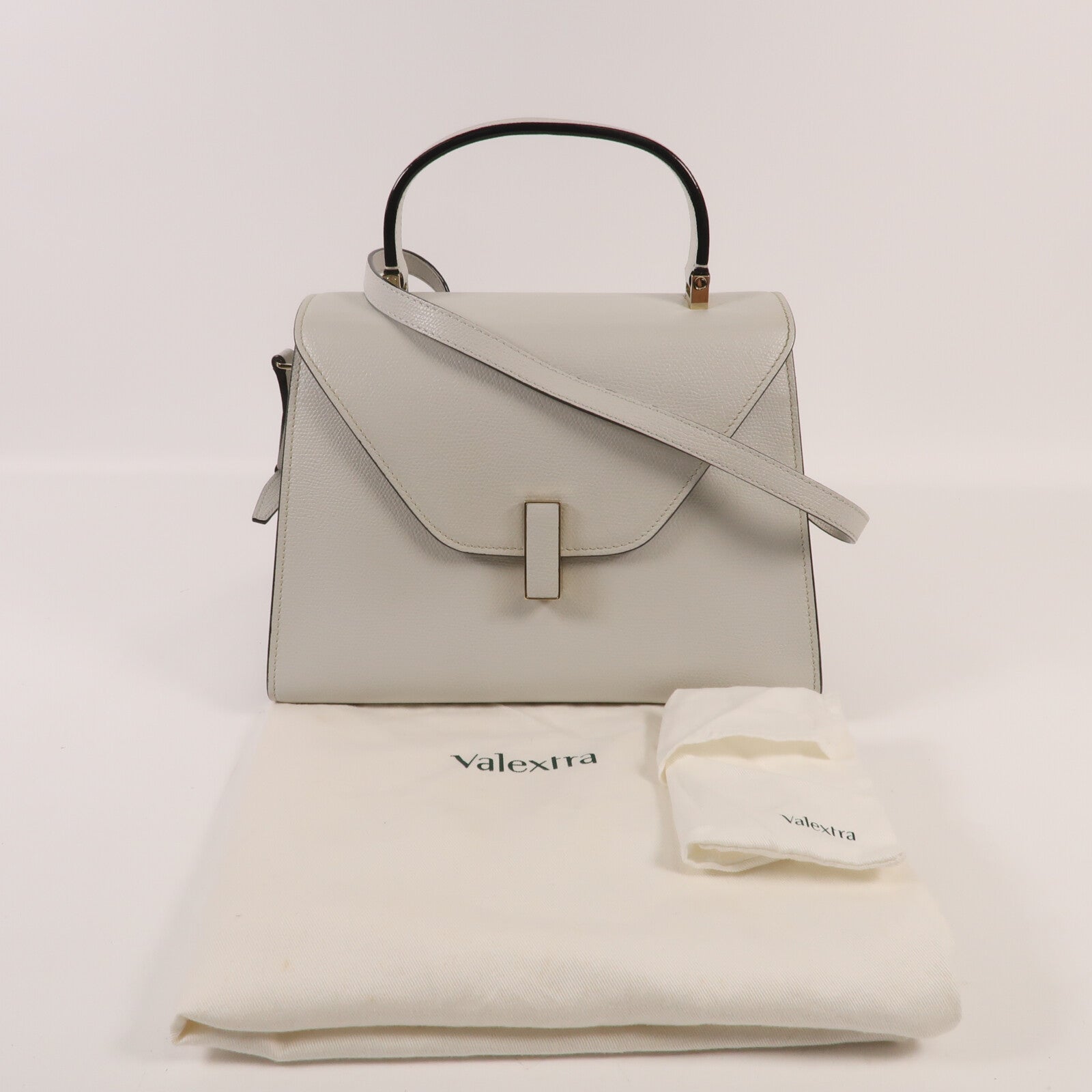 SELECTION 牛皮皮革Vakexlra Inside Top Handle金扣手挽肩背兩用袋