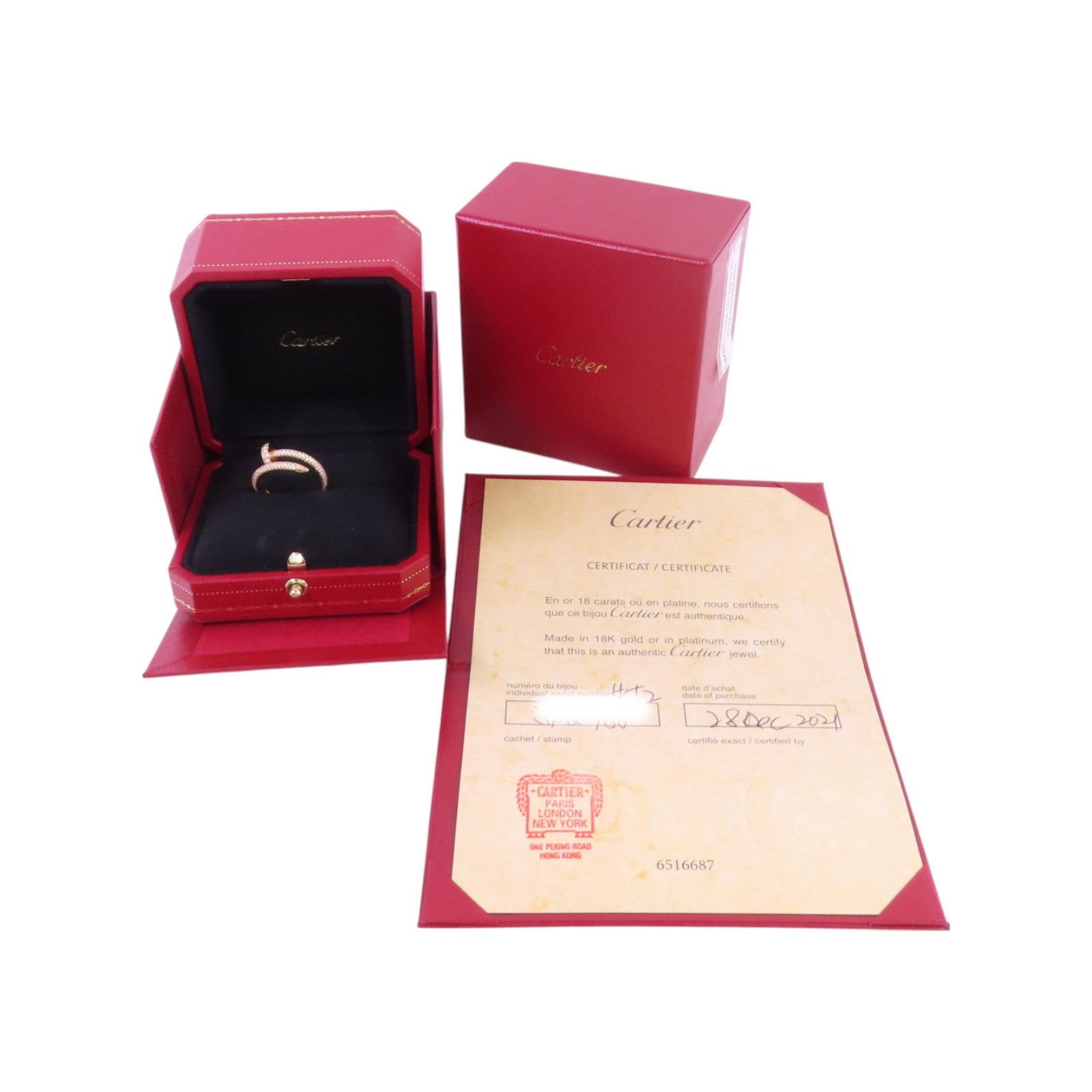 CARTIER 18K玫瑰金Juste Un Clou Diamond Ring鑽石戒指#52/US#6.25