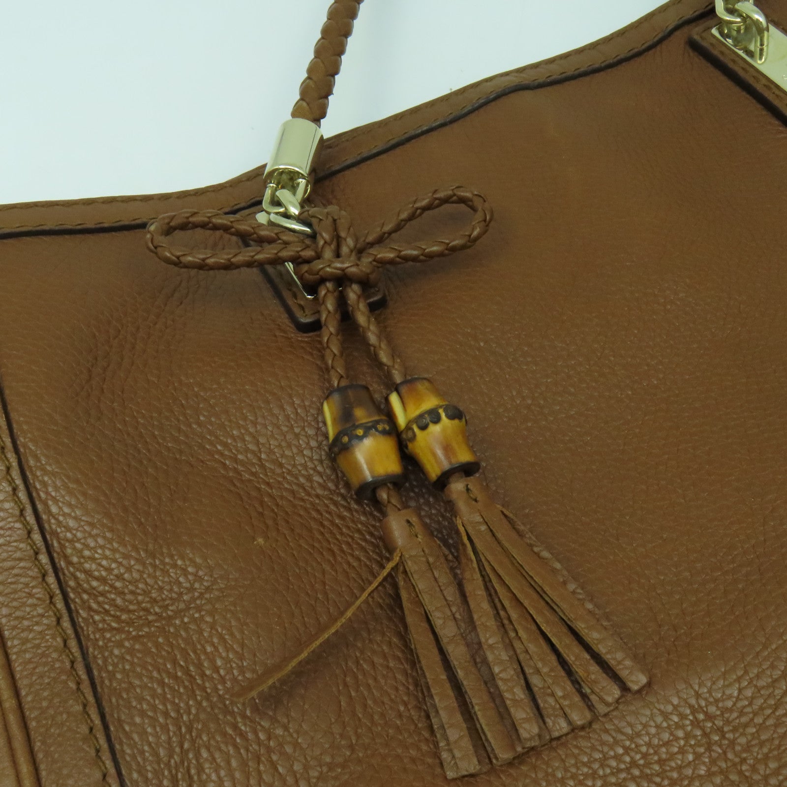 GUCCI 牛皮皮革Tote Bag金扣肩背袋啡色