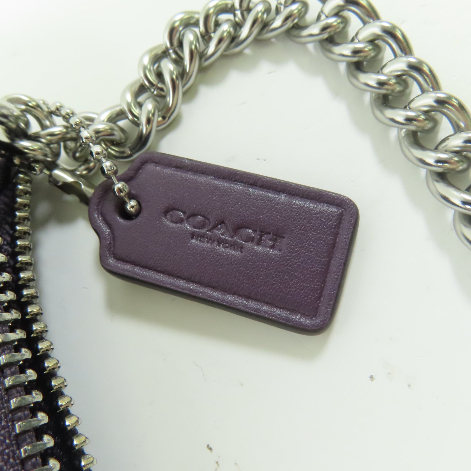 COACH 牛皮皮革Nolita 19銀扣鏈帶手挽袋