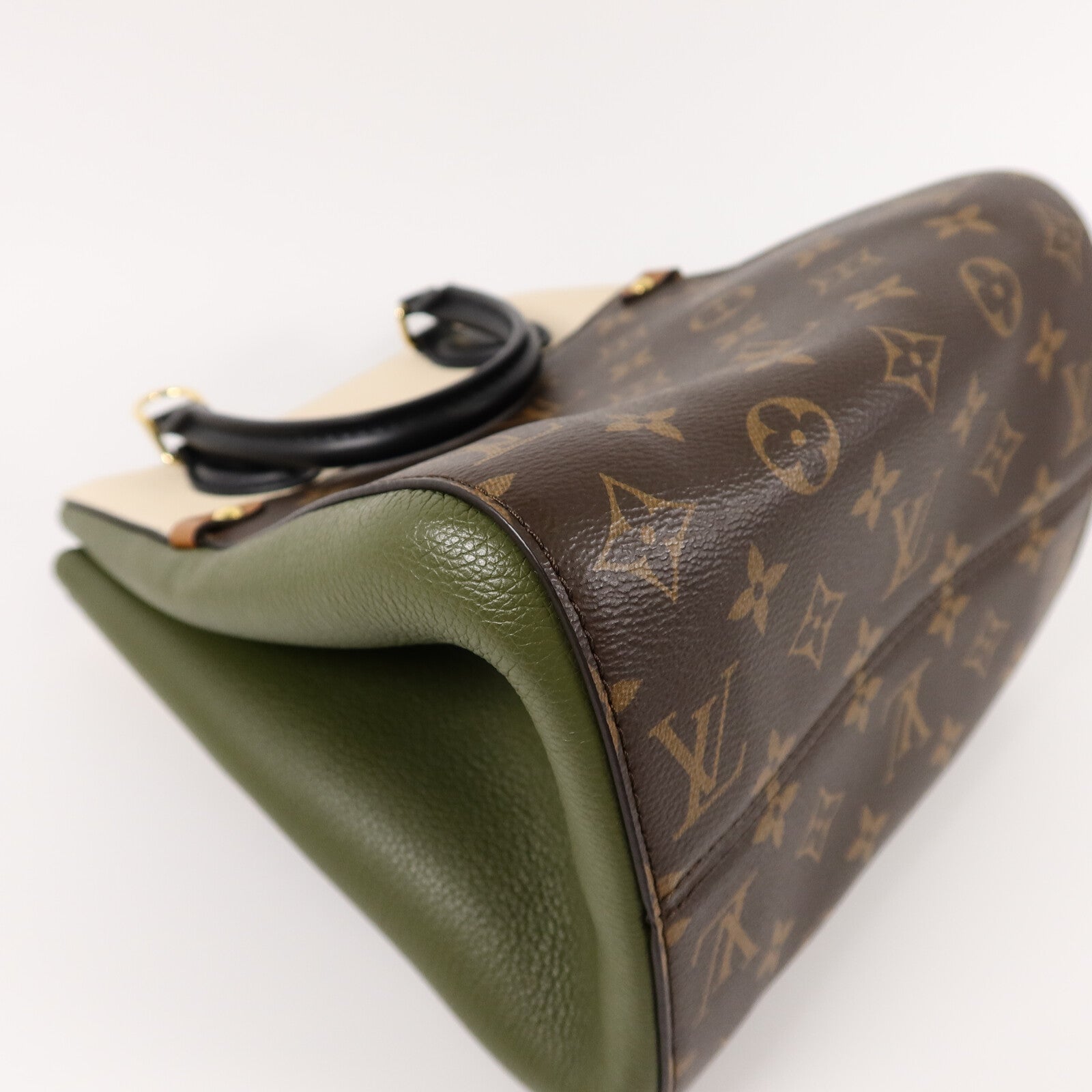 LOUIS VUITTON Monogram/牛皮皮革Fold Tote PM手挽肩背兩用袋