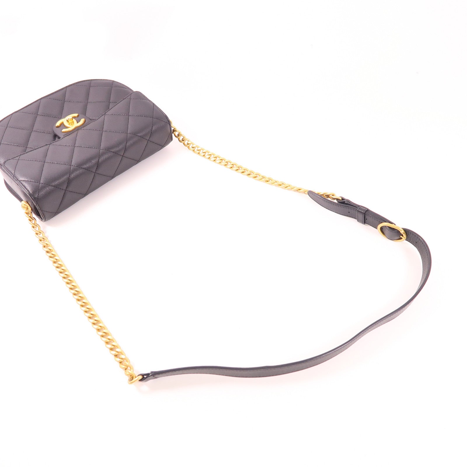 CHANEL 牛皮皮革Shoulder Bag金扣肩背袋