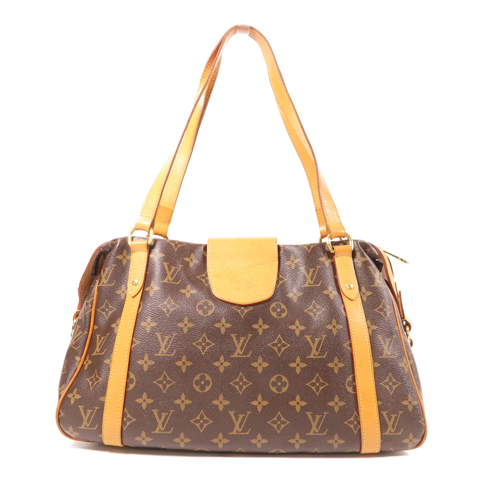 LOUIS VUITTON Monogram Stresa PM金扣肩背袋棕色