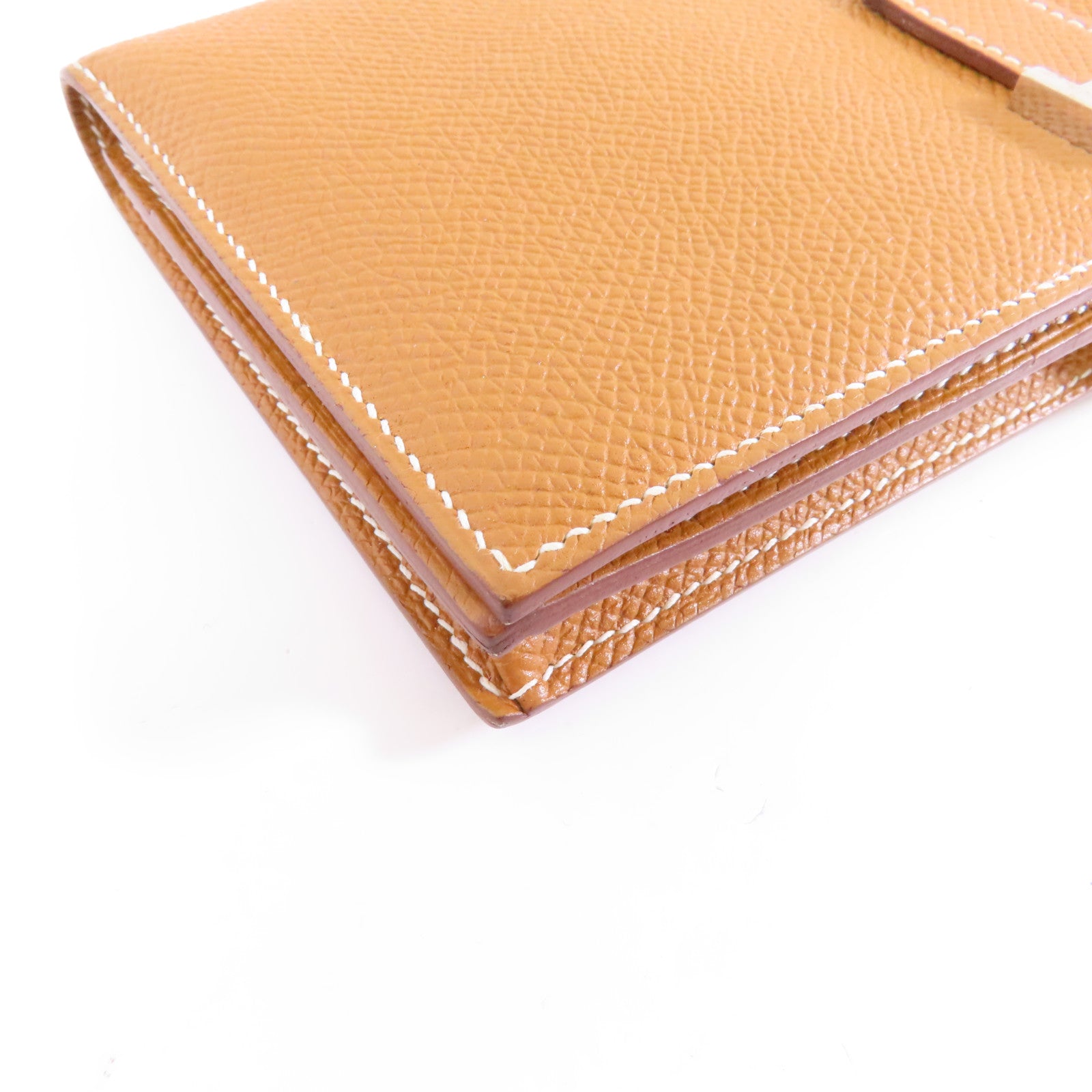 HERMES 【激減優惠】Epsom皮革Bearn Wallet銀扣長錢包Gold/經典駝色