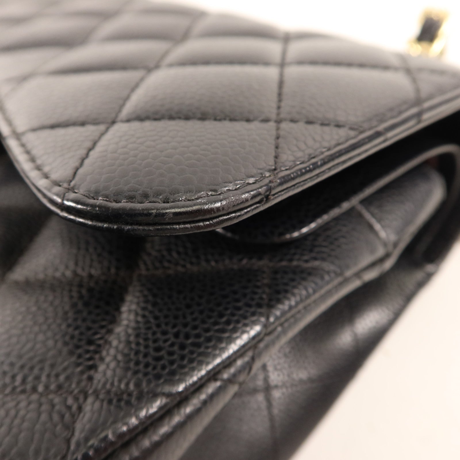 CHANEL 牛皮皮革Large Classic金扣鏈帶肩背袋