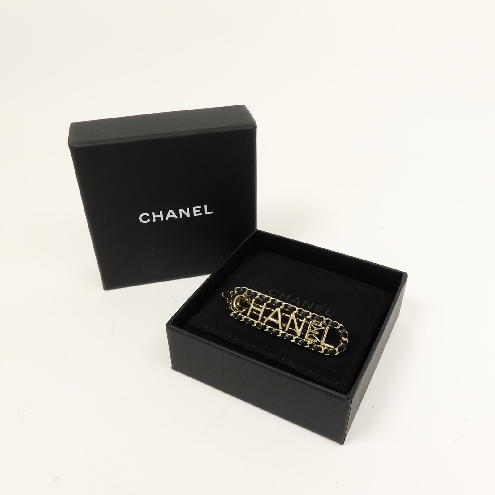 CHANEL 金屬/牛皮皮革Hair Chip髮夾