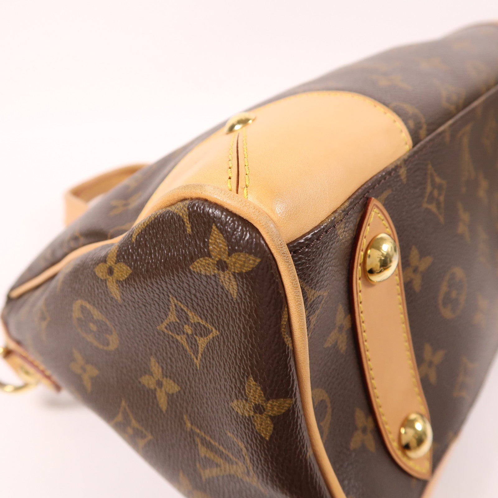 LOUIS VUITTON Monogram Retiro PM金扣手挽肩背兩用袋棕色