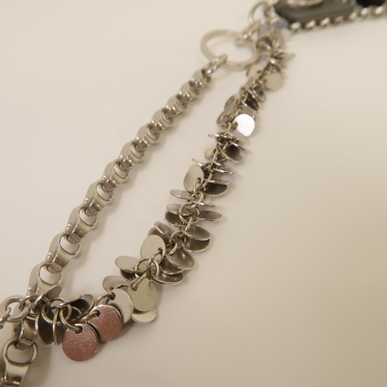 CHANEL 金屬/PVC Chain Belt腰帶粉紅色/銀色