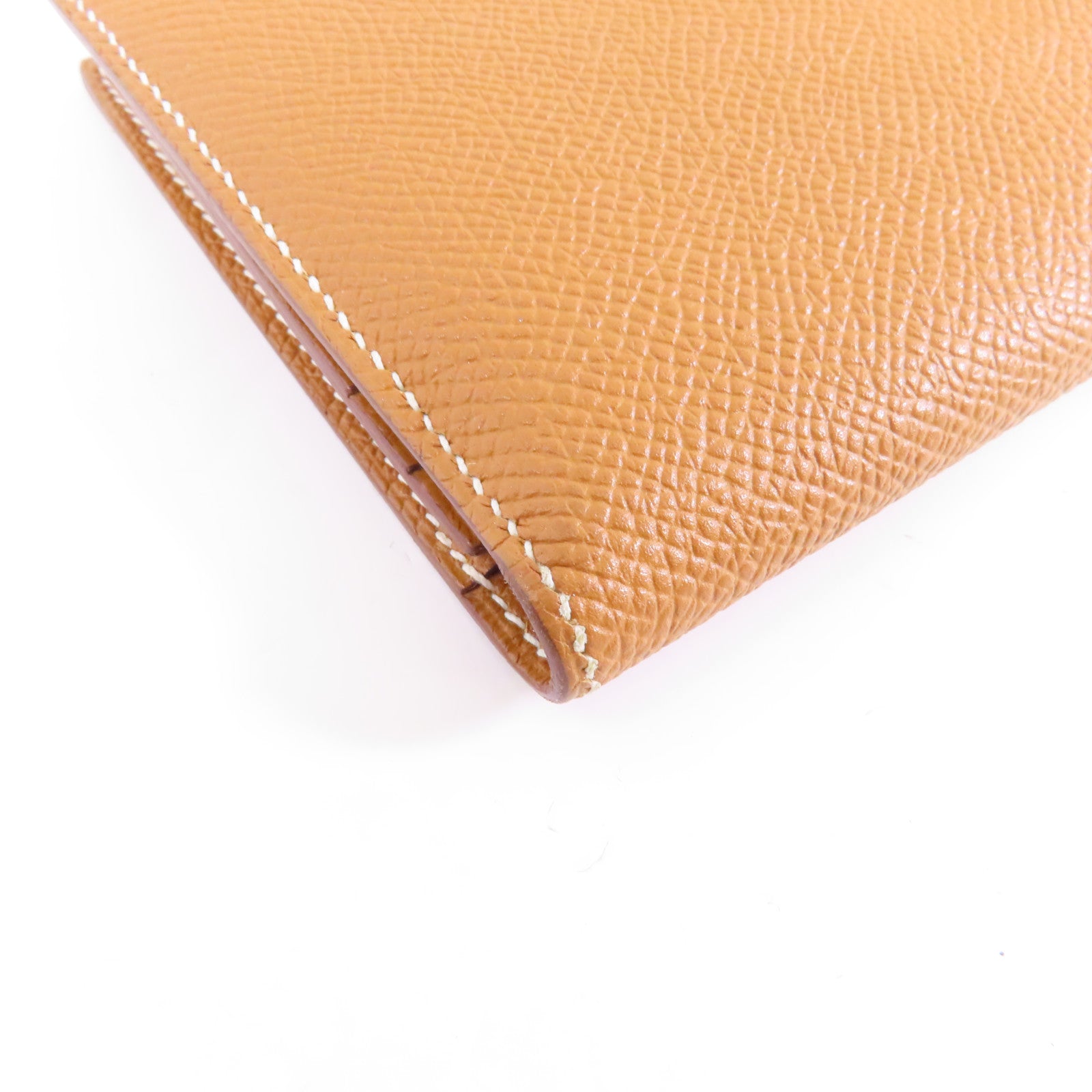 HERMES 【激減優惠】Epsom皮革Bearn Wallet銀扣長錢包Gold/經典駝色