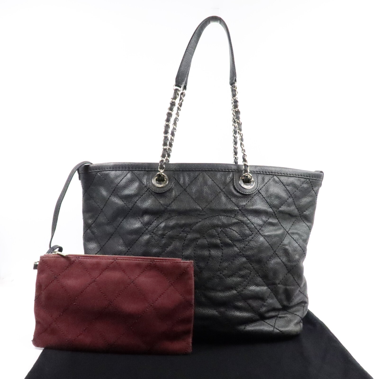 CHANEL 牛皮皮革Grand Shopping Tote鏈帶肩背袋
