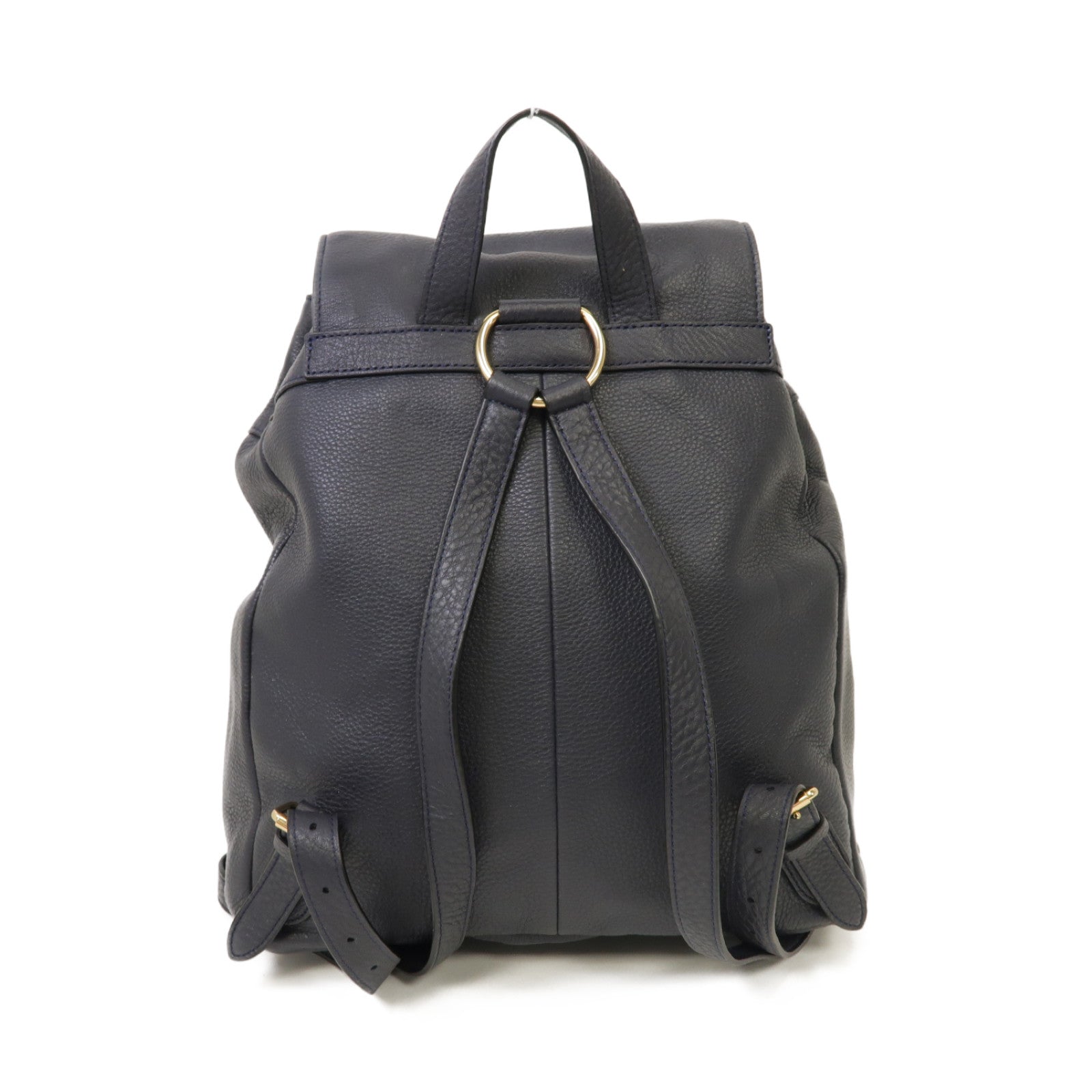 COACH 牛皮皮革Backpack金扣背包深藍色