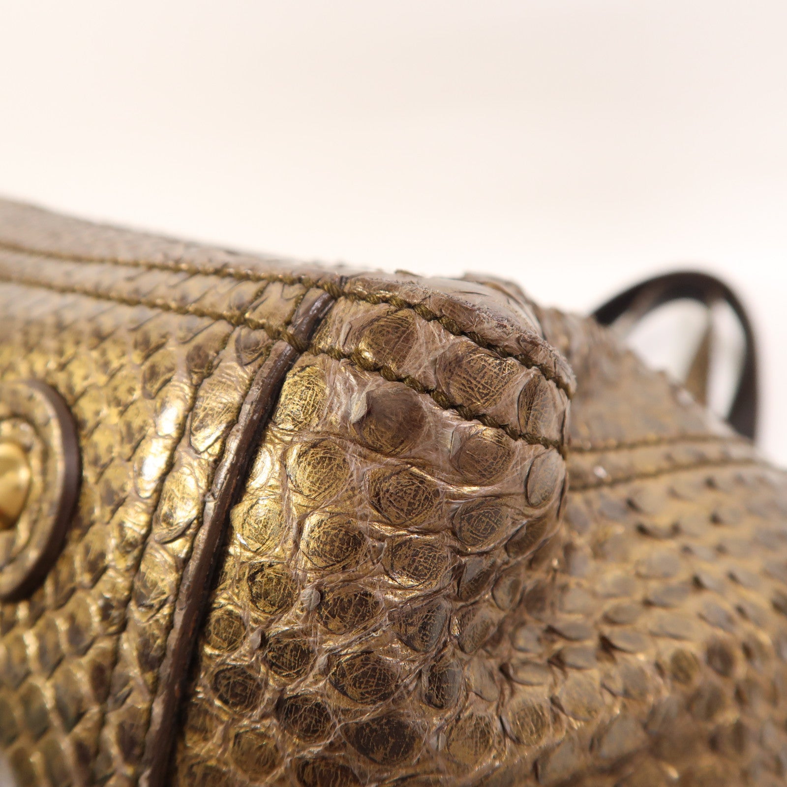 SAINT LAURENT 蛇皮皮革Shoulder Bag金扣肩背袋