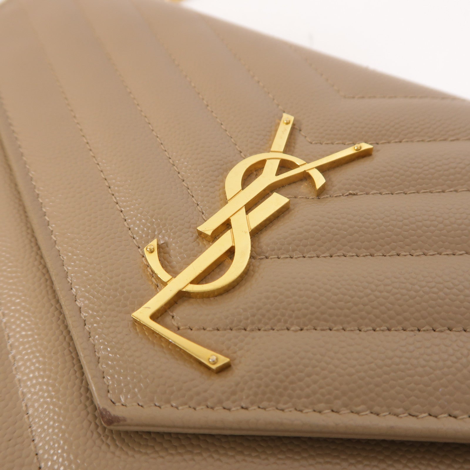 SAINT LAURENT 牛皮皮革Cassandre Envelope鏈帶肩背袋