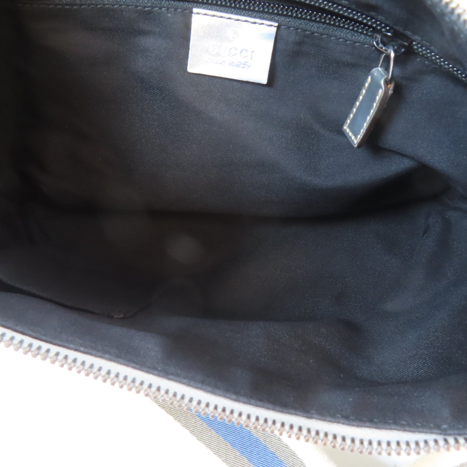 GUCCI 帆布Shoulder Bag銀扣肩背袋銀色
