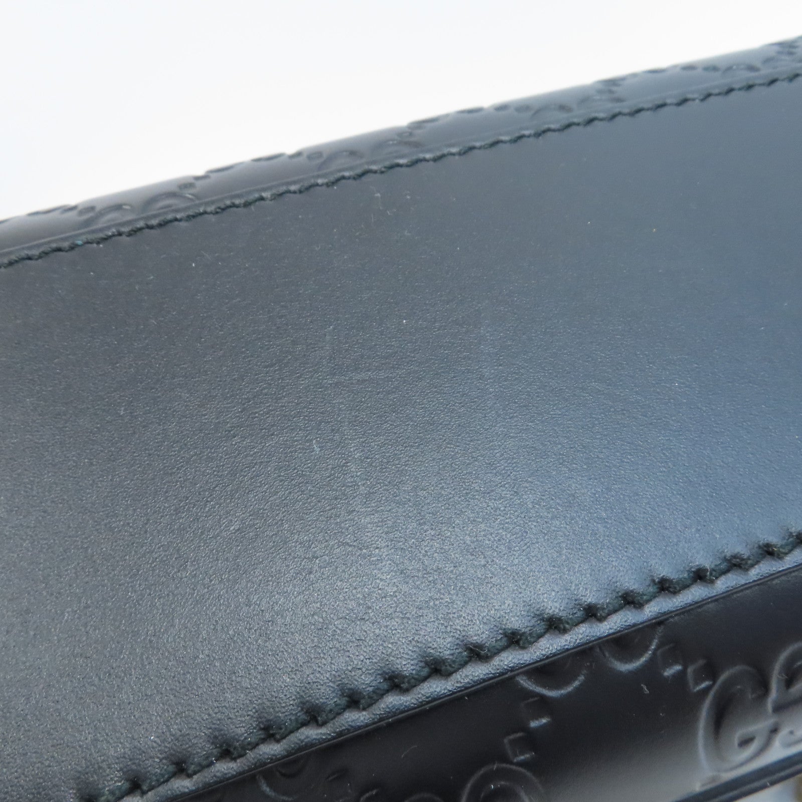 GUCCI 牛皮皮革Shoulder Bag金扣鏈帶肩背袋黑色