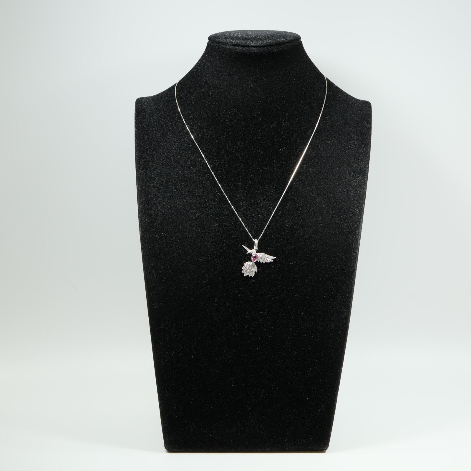 JEWELRY 18K白金Sapphire Diamond Necklace粉紅藍寶石/鑽石項鍊