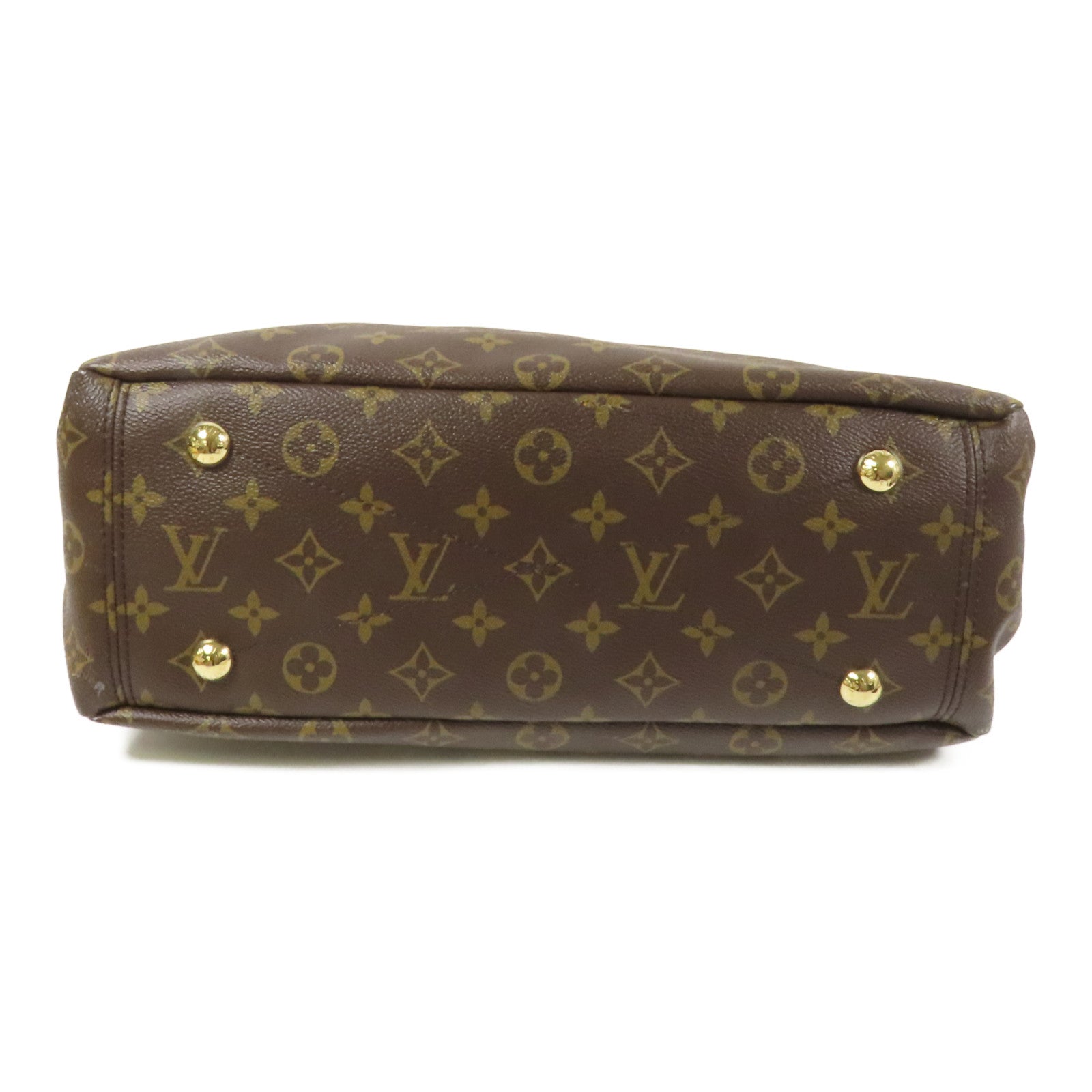 LOUIS VUITTON Monogram Pallas金扣手挽肩背兩用袋棕色/紅色