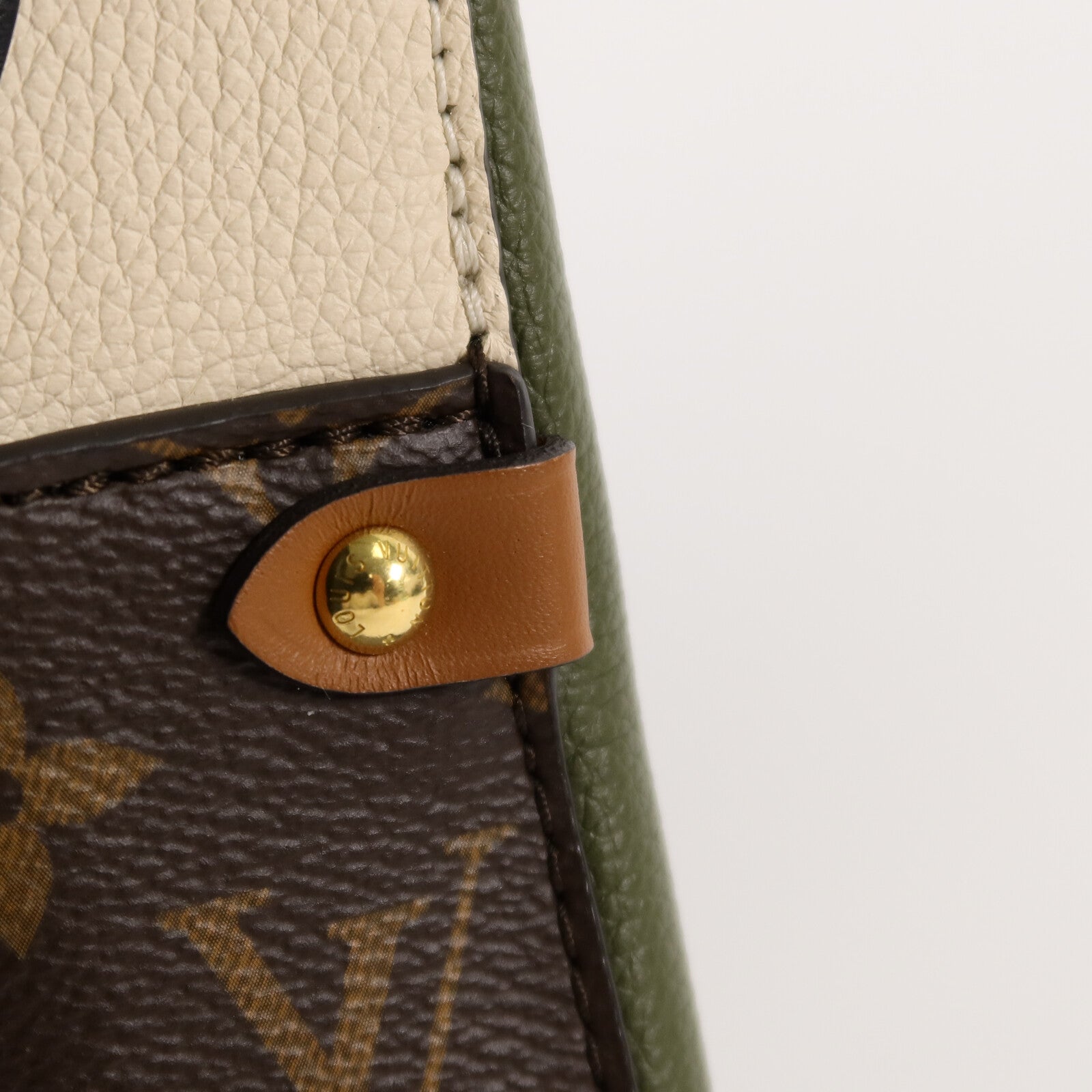 LOUIS VUITTON Monogram/牛皮皮革Fold Tote PM手挽肩背兩用袋