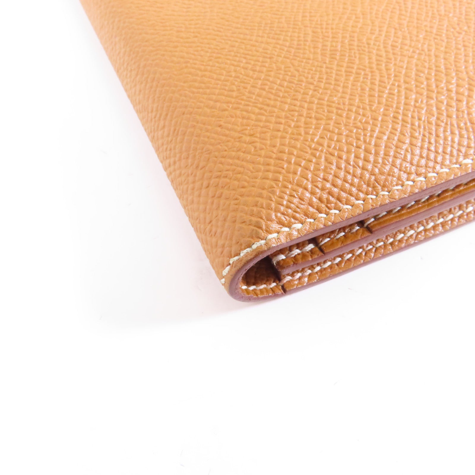 HERMES 【激減優惠】Epsom皮革Bearn Wallet銀扣長錢包Gold/經典駝色