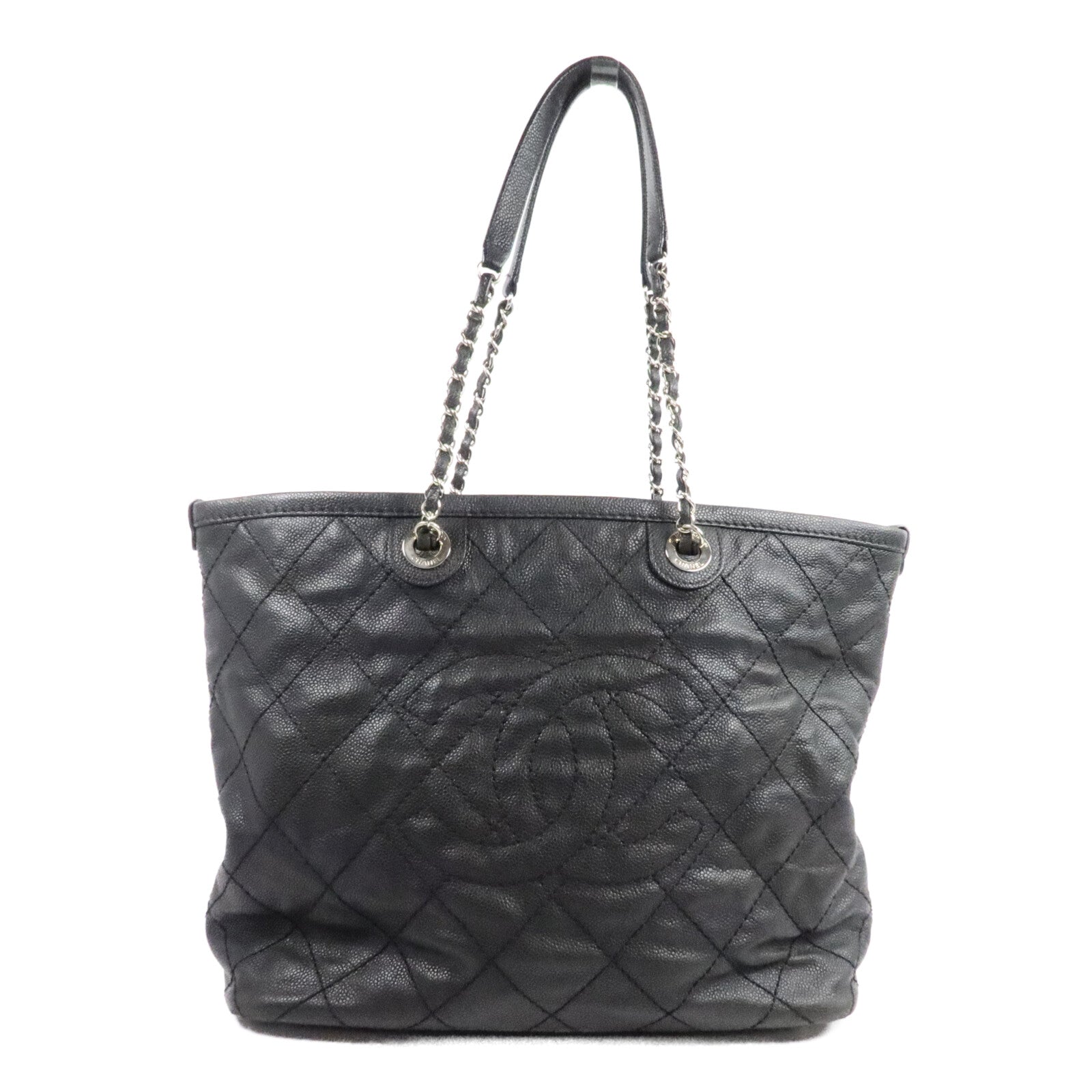 CHANEL 牛皮皮革Grand Shopping Tote鏈帶肩背袋