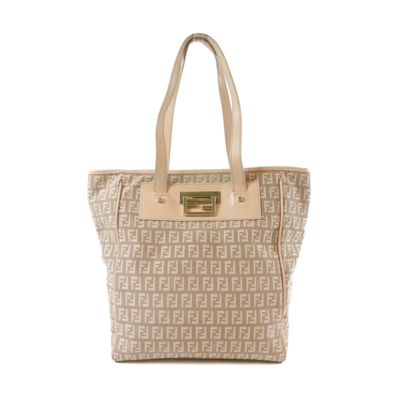 FENDI 帆布Shoulder Bag金扣肩背袋粉紅色