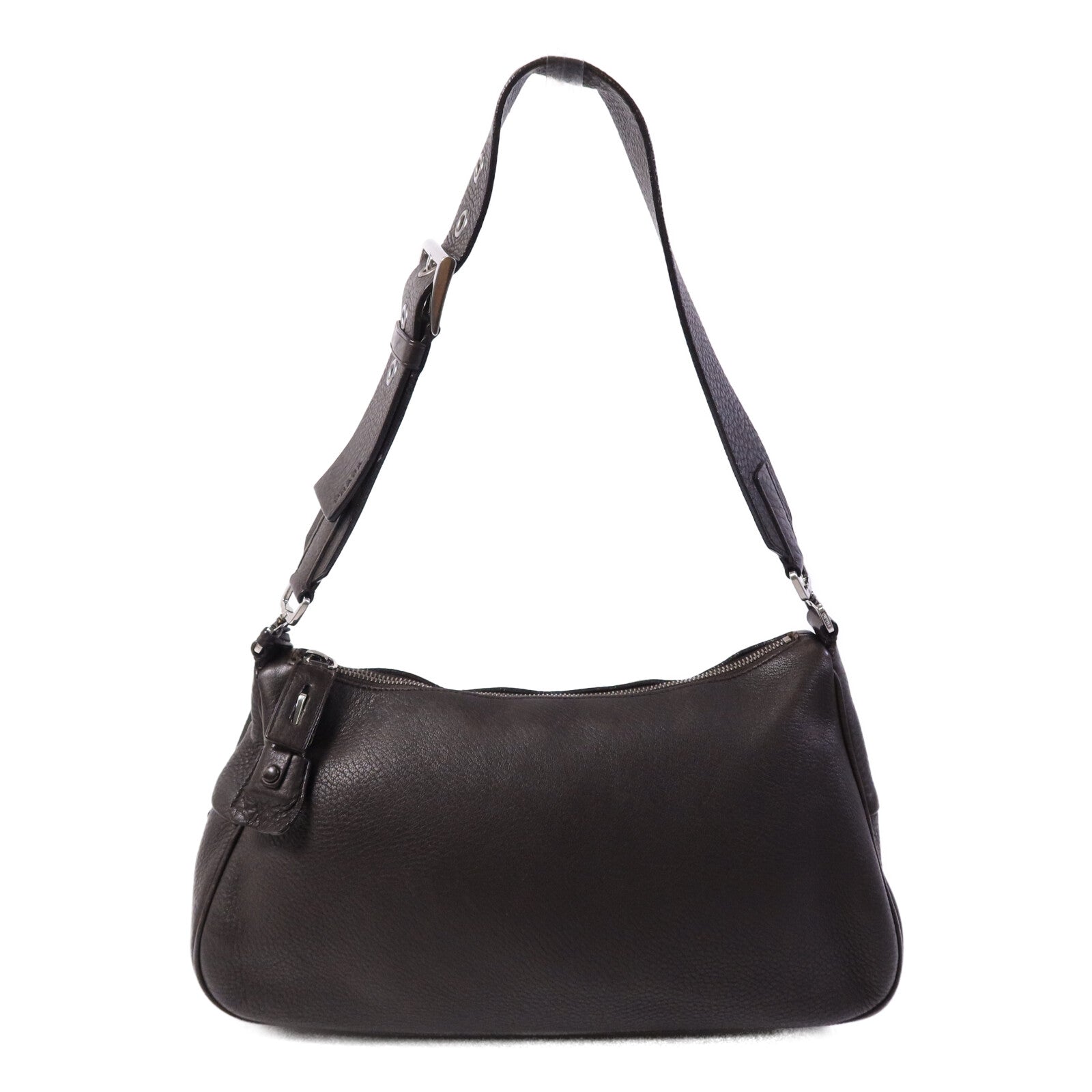 PRADA 牛皮皮革Shoulder Bag銀扣肩背袋