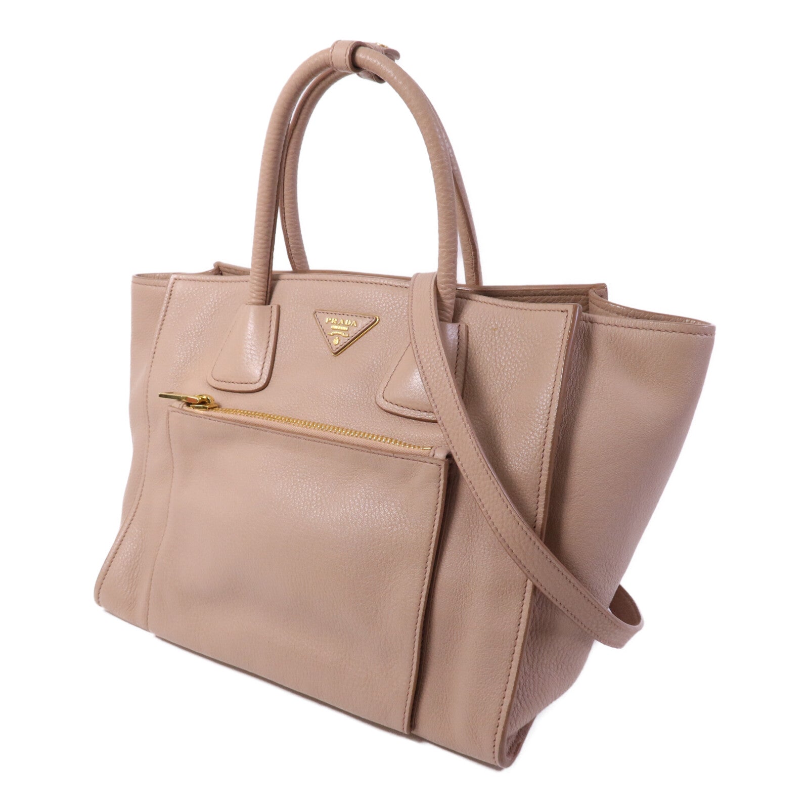 PRADA 牛皮皮革2 Way Shoulder金扣手挽肩背兩用袋