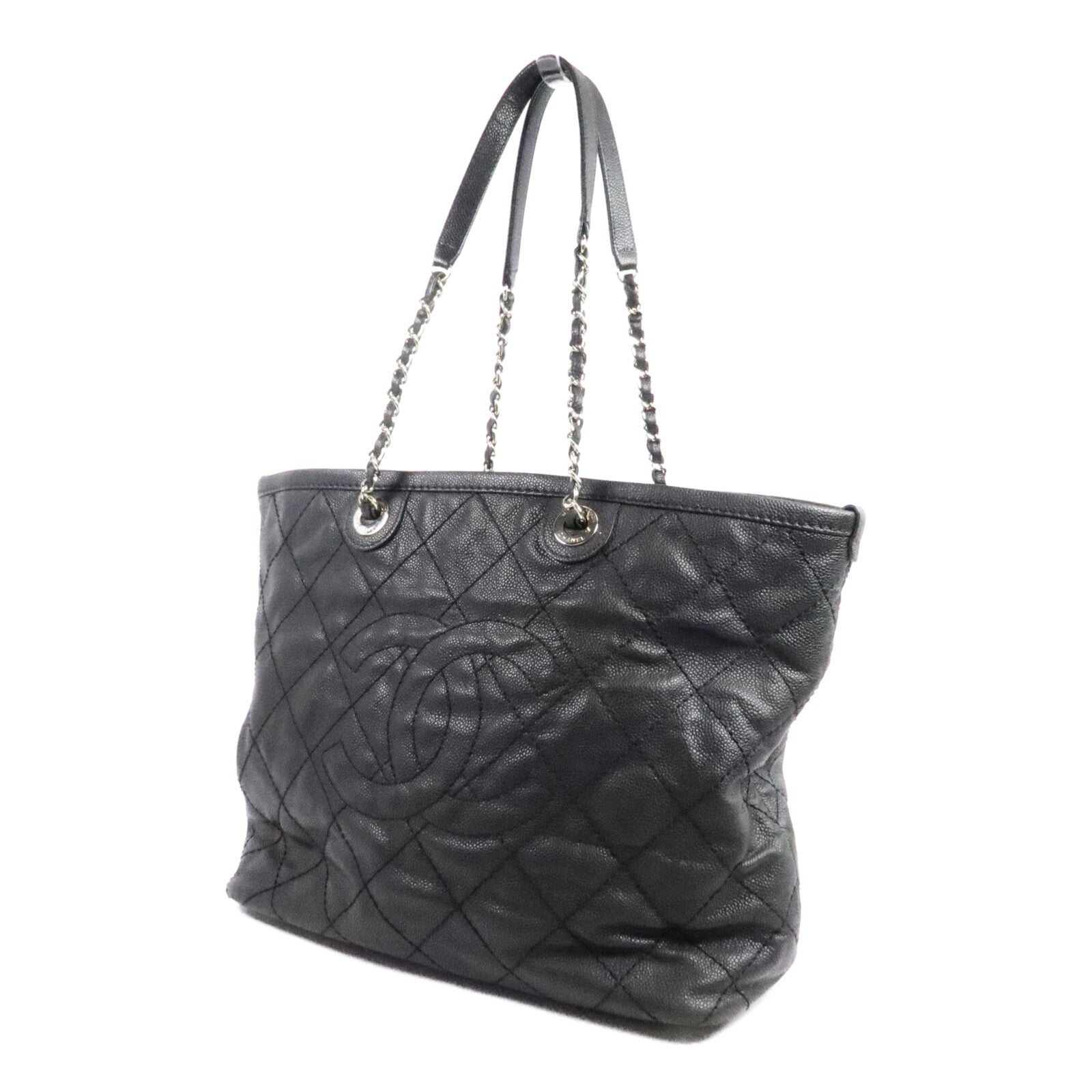 CHANEL 牛皮皮革Grand Shopping Tote鏈帶肩背袋