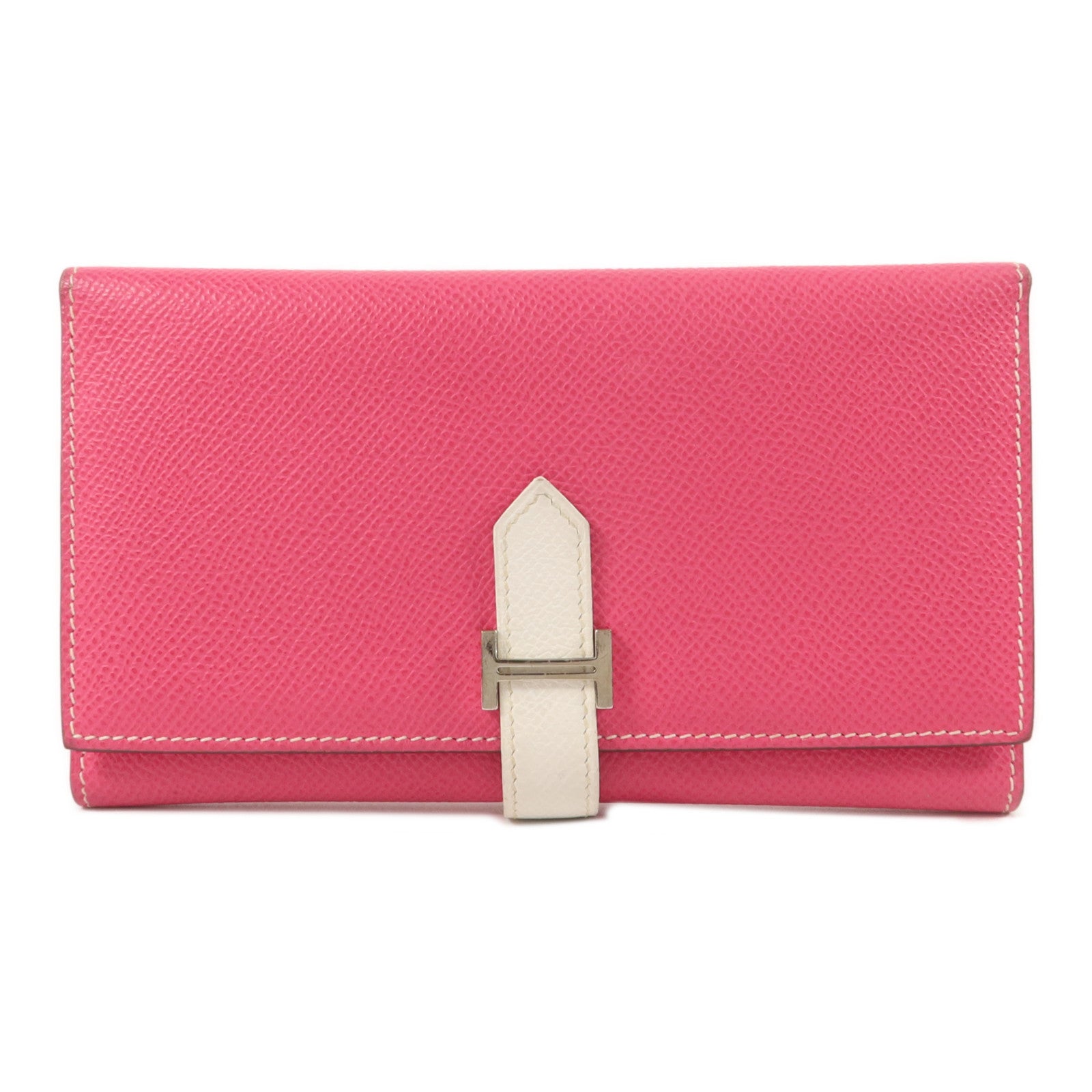 HERMES Epsom皮革Bearn Souffle Wallet長錢包Rose Tyrien/Craie