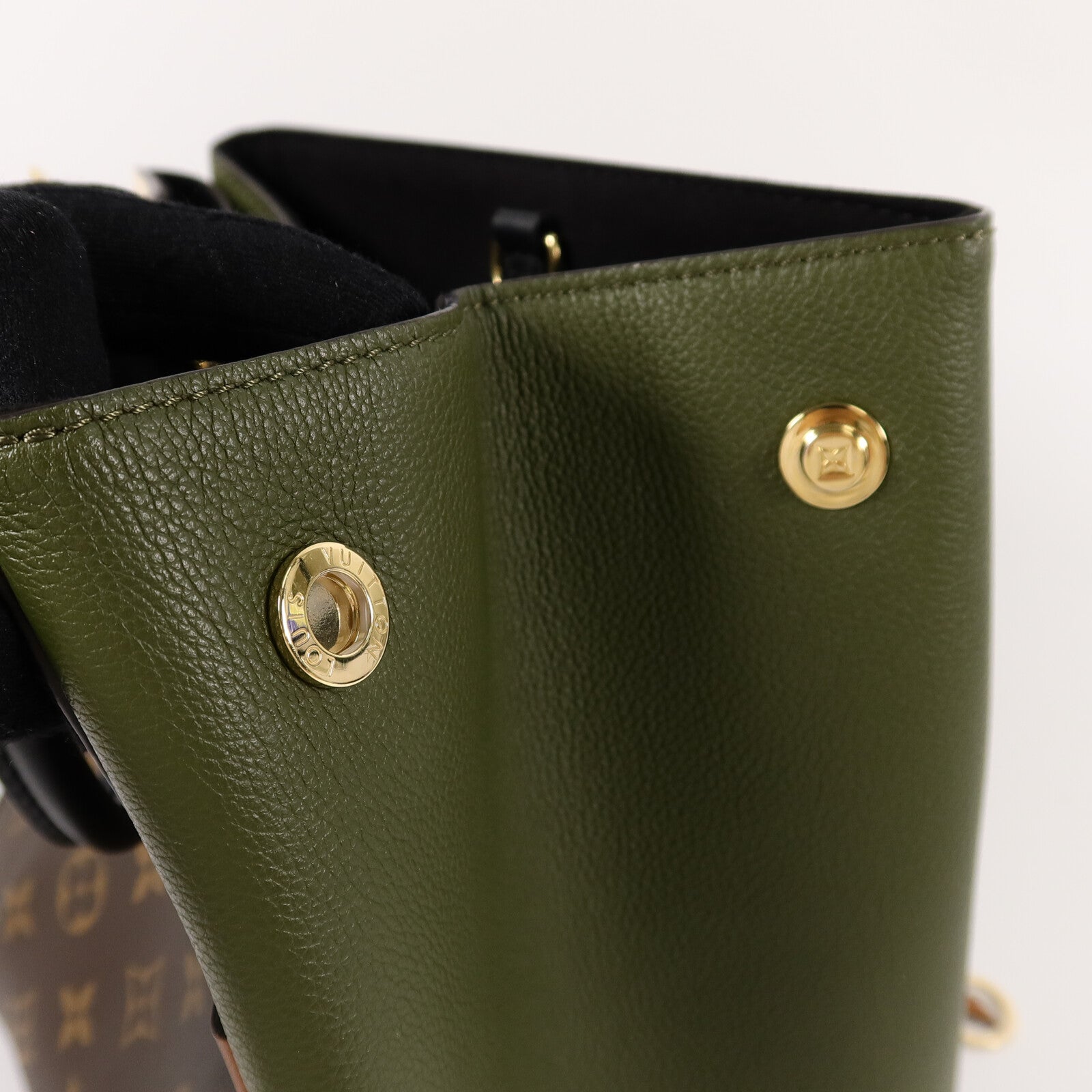 LOUIS VUITTON Monogram/牛皮皮革Fold Tote PM手挽肩背兩用袋