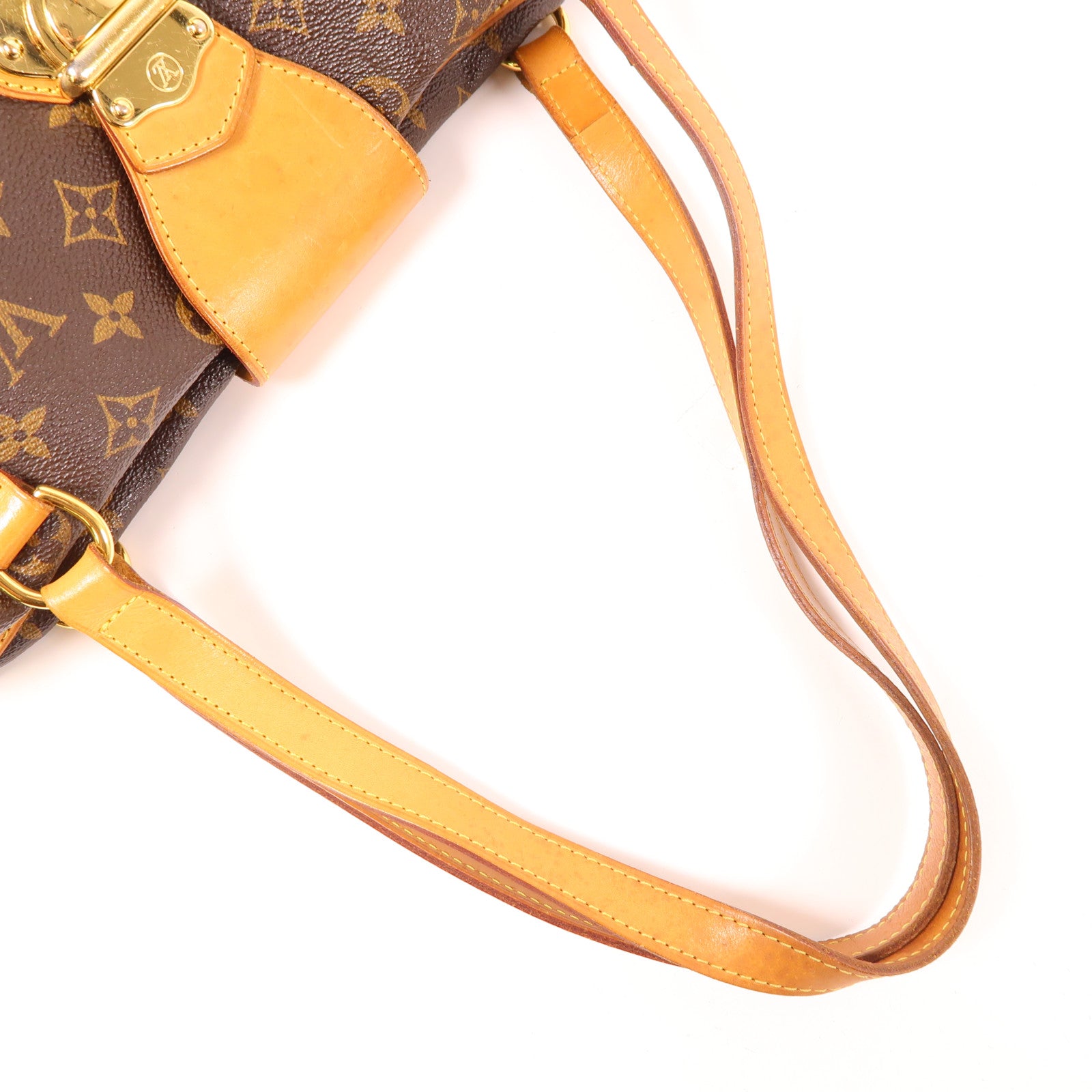 LOUIS VUITTON Monogram Stresa PM金扣肩背袋棕色