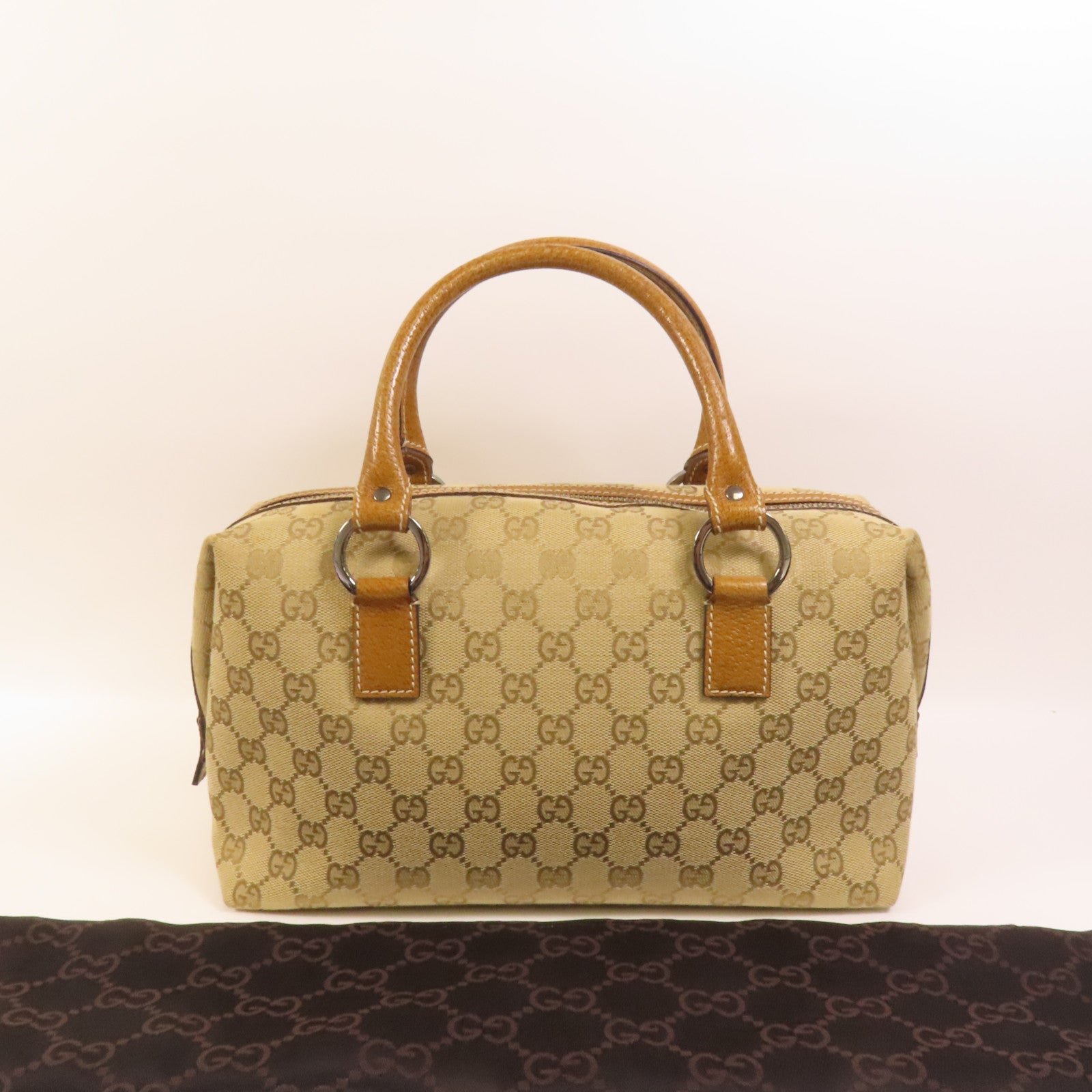 GUCCI 帆布Hand Bag銀扣手挽袋