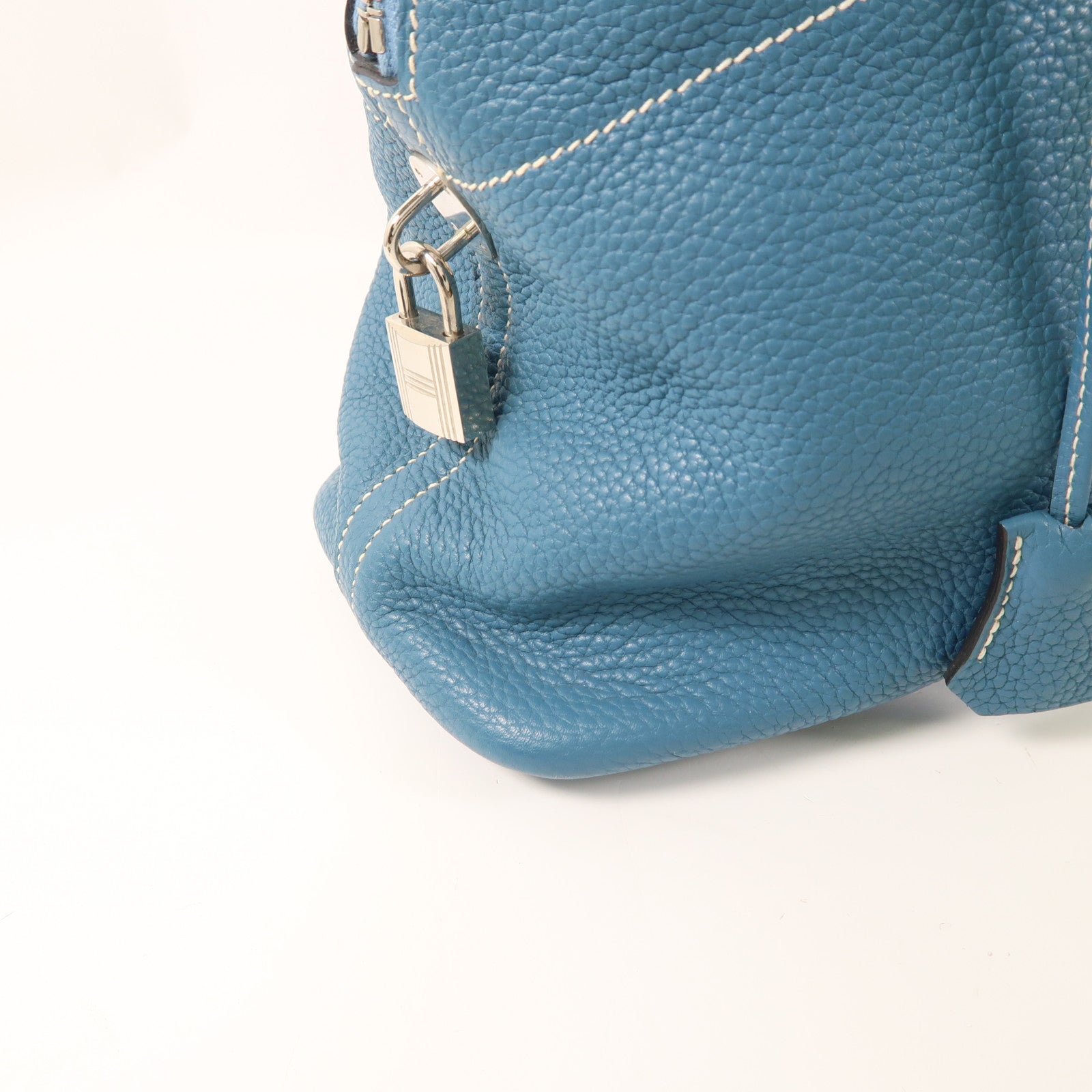 HERMES PHW Bolide 31 2 Way Shoulder Handbag Clemence Leather Bleu Jean